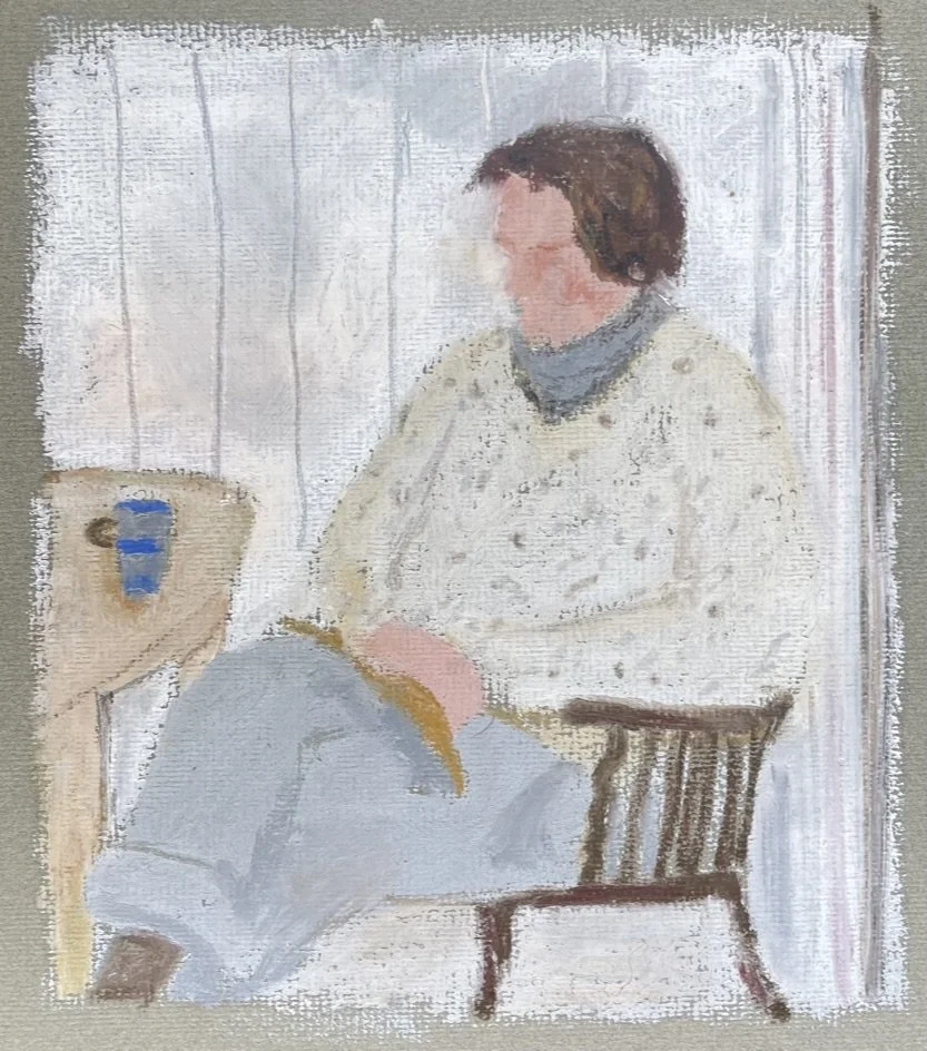 News from Nowhere. Oil pastel on paper.