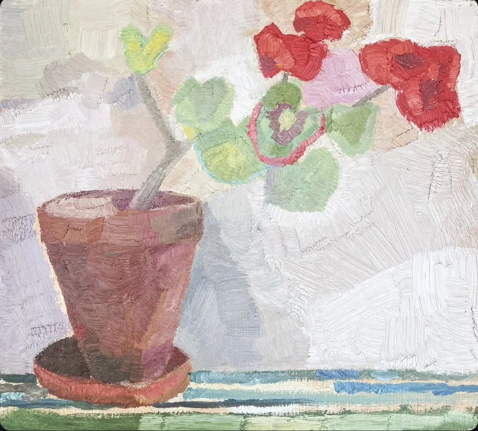 Geranium. 25 x 28 cm, Oil on board, £450