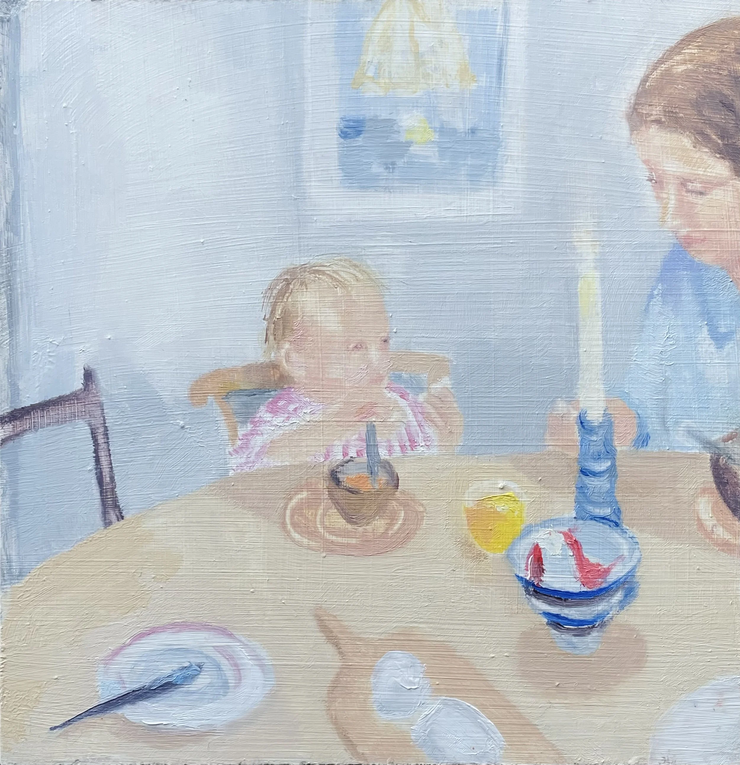 Lunchtime. 23 x 22 cm, oil on board, £420