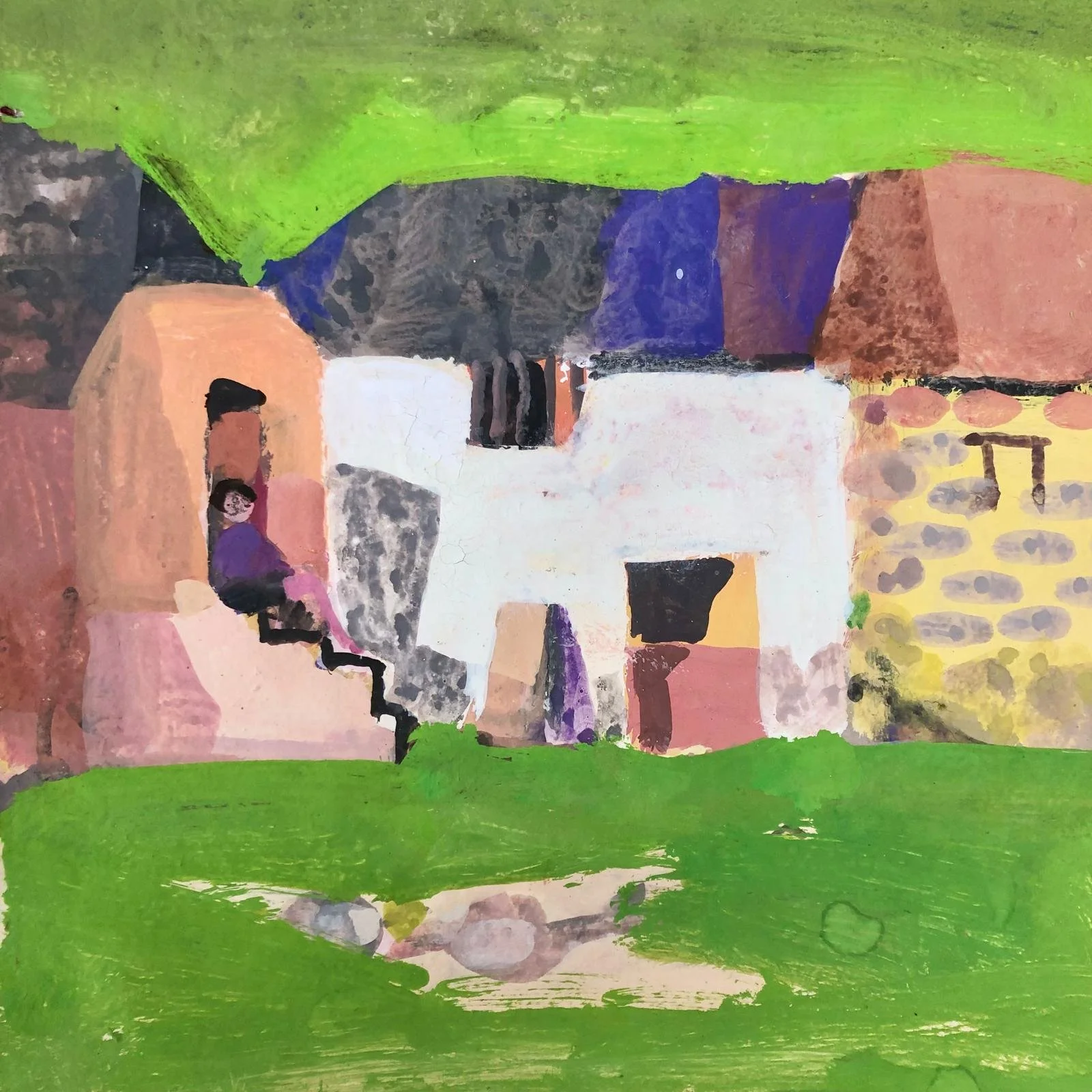 North Dorset Farm, Gouache on paper, 27 x 28 cm, £950