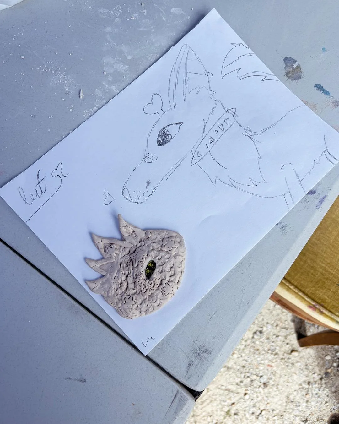 Today&rsquo;s workshops were a blast and a lot of mess, 😅 but we had fun! 

Everyone got to take their creations home, and I even got gifted a dragon drawing from our dragon clay art class&hellip; the only way I&rsquo;ll have a dragon in my studio b