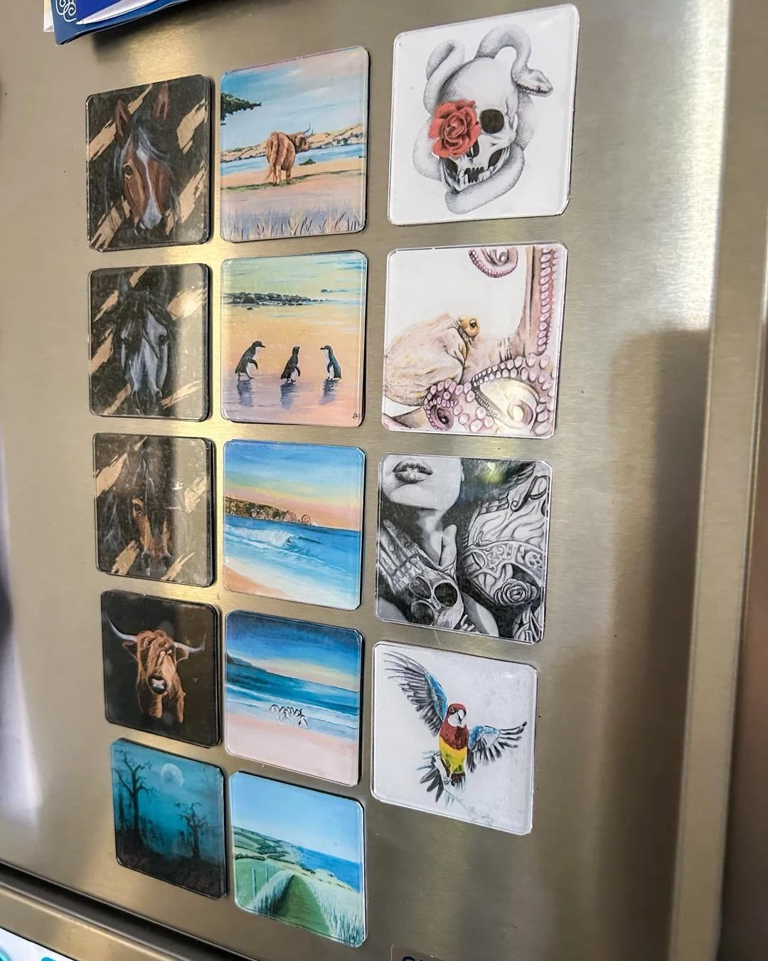 ✨ New magnets made their market debut today! ✨

Mini versions of our canvas paintings (plus a few other art favourites) designed to live on your fridge and make you smile every time you walk past 💛

They&rsquo;ll be back with us next Sunday at Grant