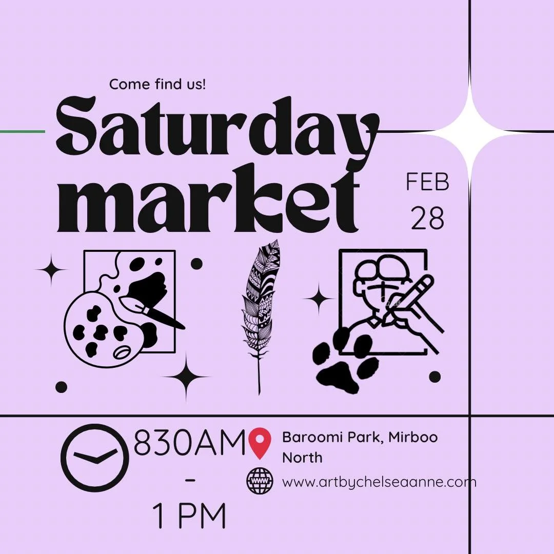 Weekend market plans? ✨

You&rsquo;ll find me at Mirboo North &amp; Grantville this weekend, bringing original artwork, prints, and a few special pieces ready to find new homes.

📍 Baroomi Park, Mirboo North 
⏰ Saturday 8.30 am - 1 pm

📍 Grantville