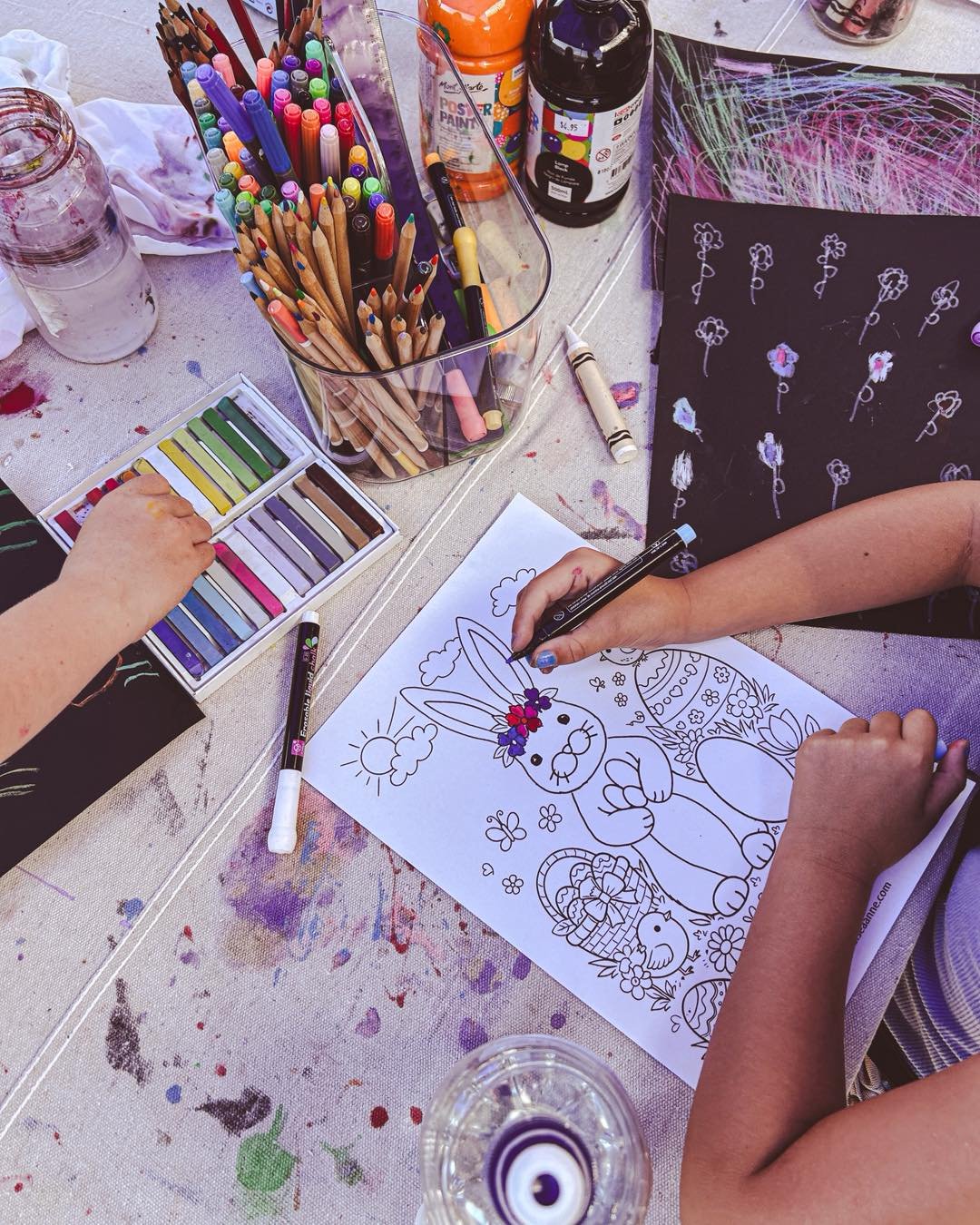 It was great meeting everyone who came to our first homeschool group art session today! It was a great intro to see where the kids were at and what they gravitated to! It was also a great start to our Easter themed week of art!

We still have room in