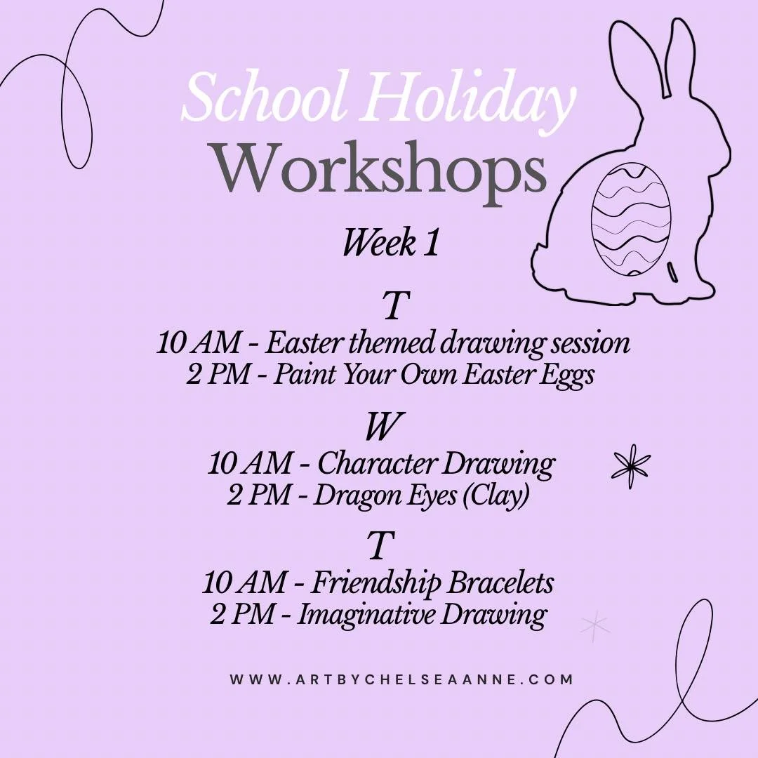 School holiday plans = sorted 🎨✨

Week 1 workshops begin this Tuesday!

From Easter-themed creating to dragon eyes 🐉, these sessions are designed to spark imagination, build confidence, and give your kids something they&rsquo;ll be genuinely excite