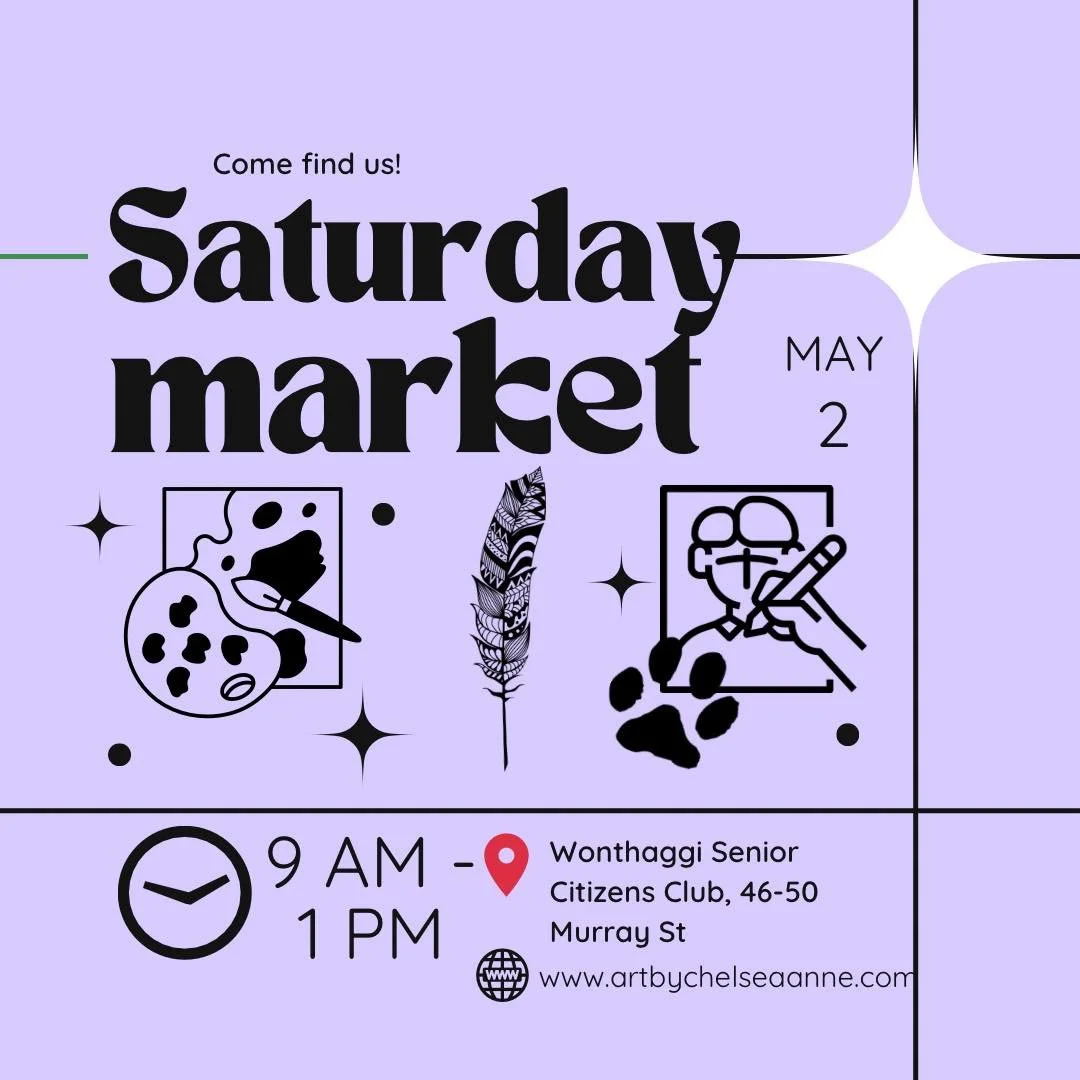 Weekend market plans? ✨

You&rsquo;ll find me at the NEW Wonthaggi Market this Saturday, May 2, bringing original artwork, prints, and a few special pieces ready to find new homes.

📍 Wonthaggi Senior Citizens Club - 46-50 Murray St
⏰ 9am - 1pm

Pop