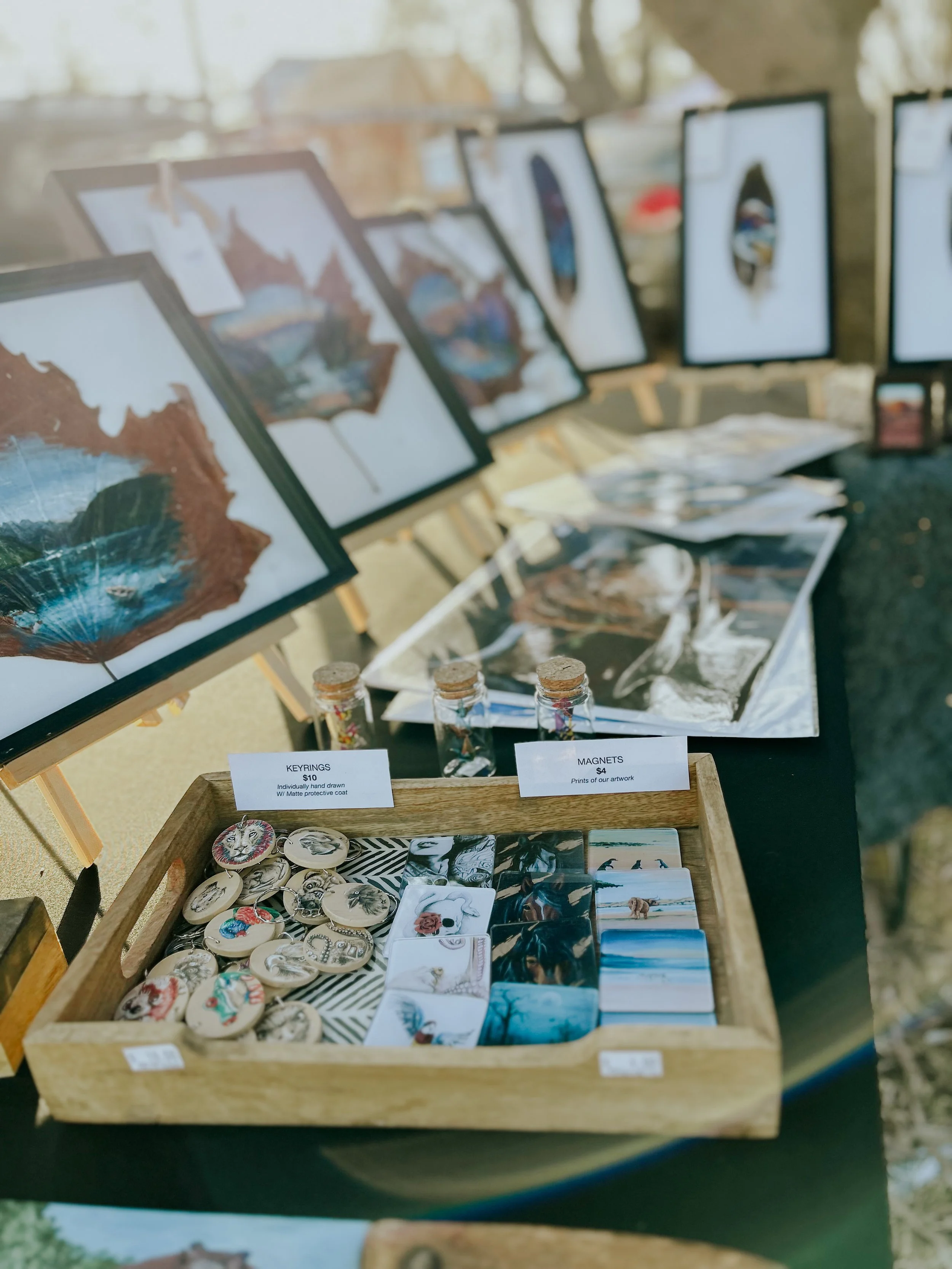 Original Art by Chelsea Anne display at Tooradin Market