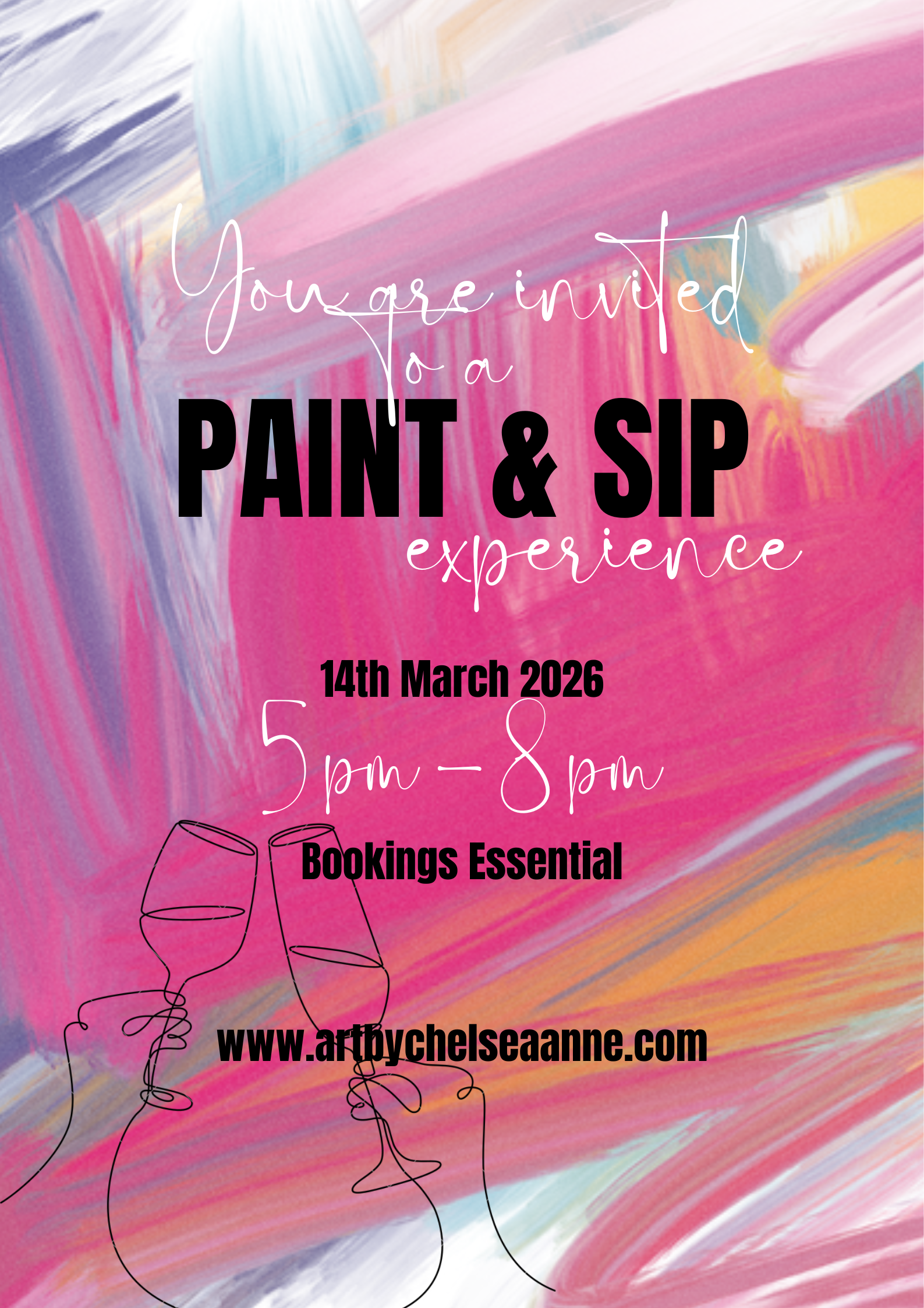 Paint and Sip Experience Invitation for March, Bass Coast, Victoria.