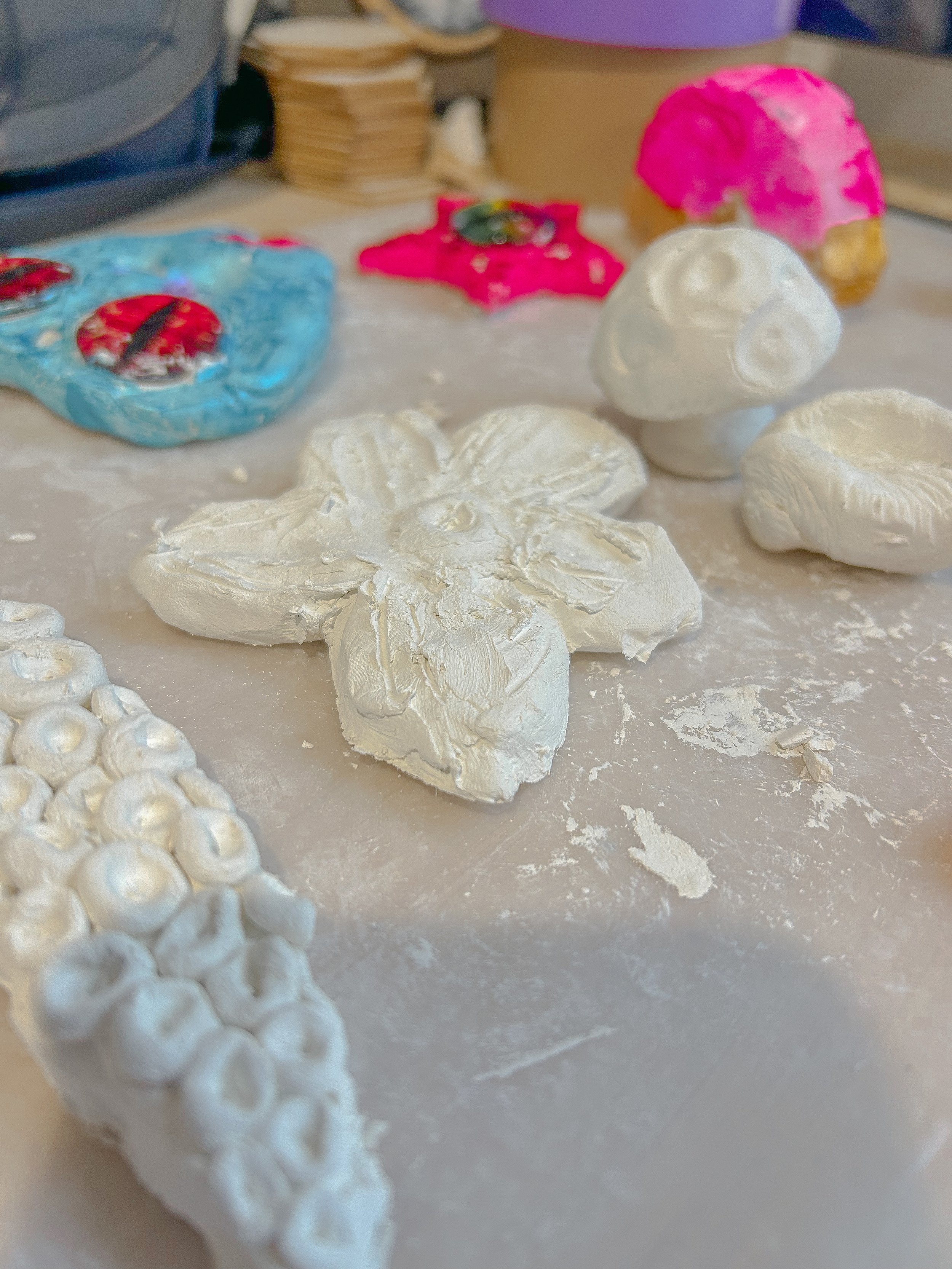 Air dry clay projects from Creativve Kids art classes with Art by Chelsea Anne in Wonthaggi