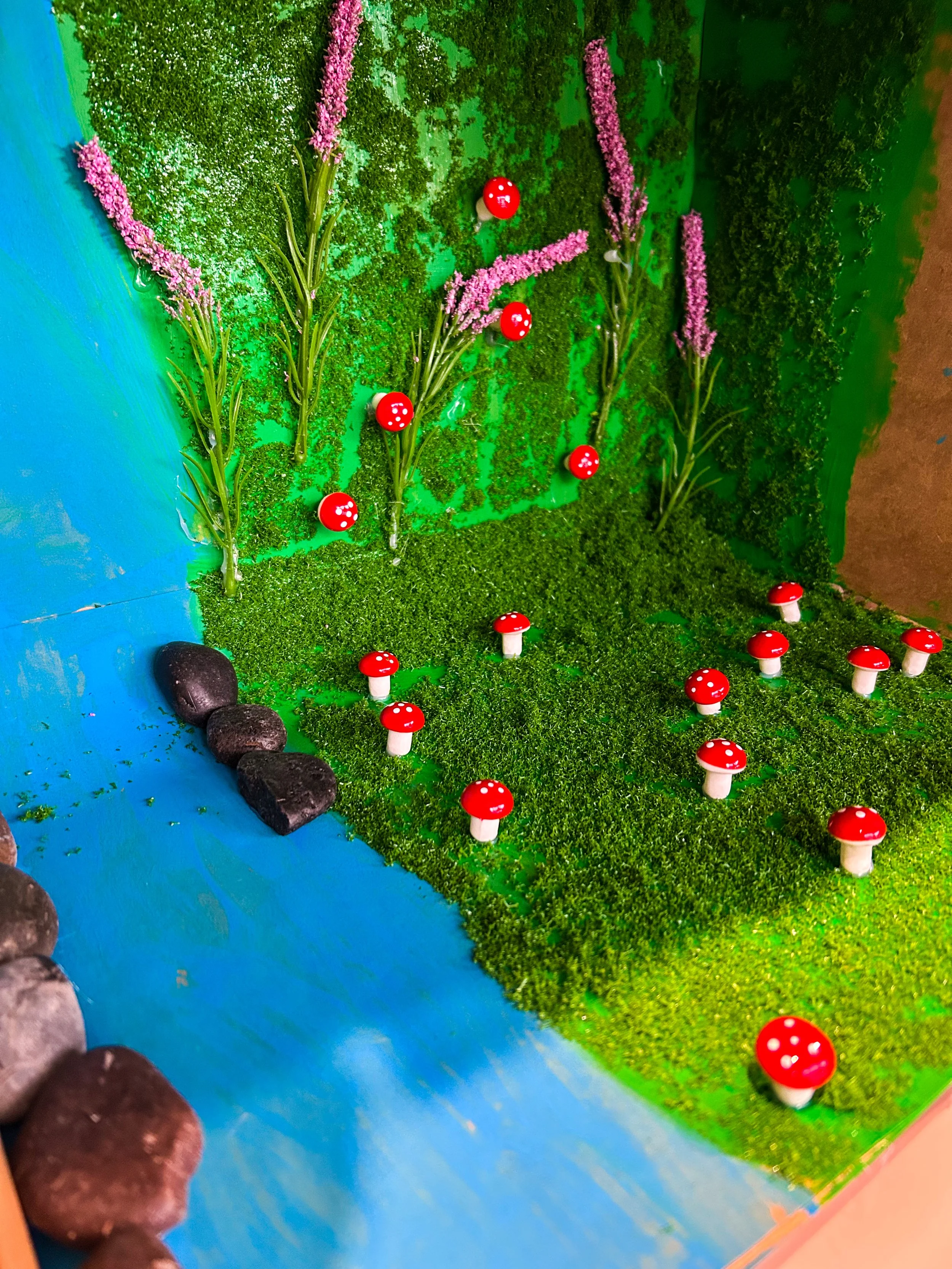 Miniature world creation during creative kids art classes with Art by Chelsea Anne in Wonthaggi