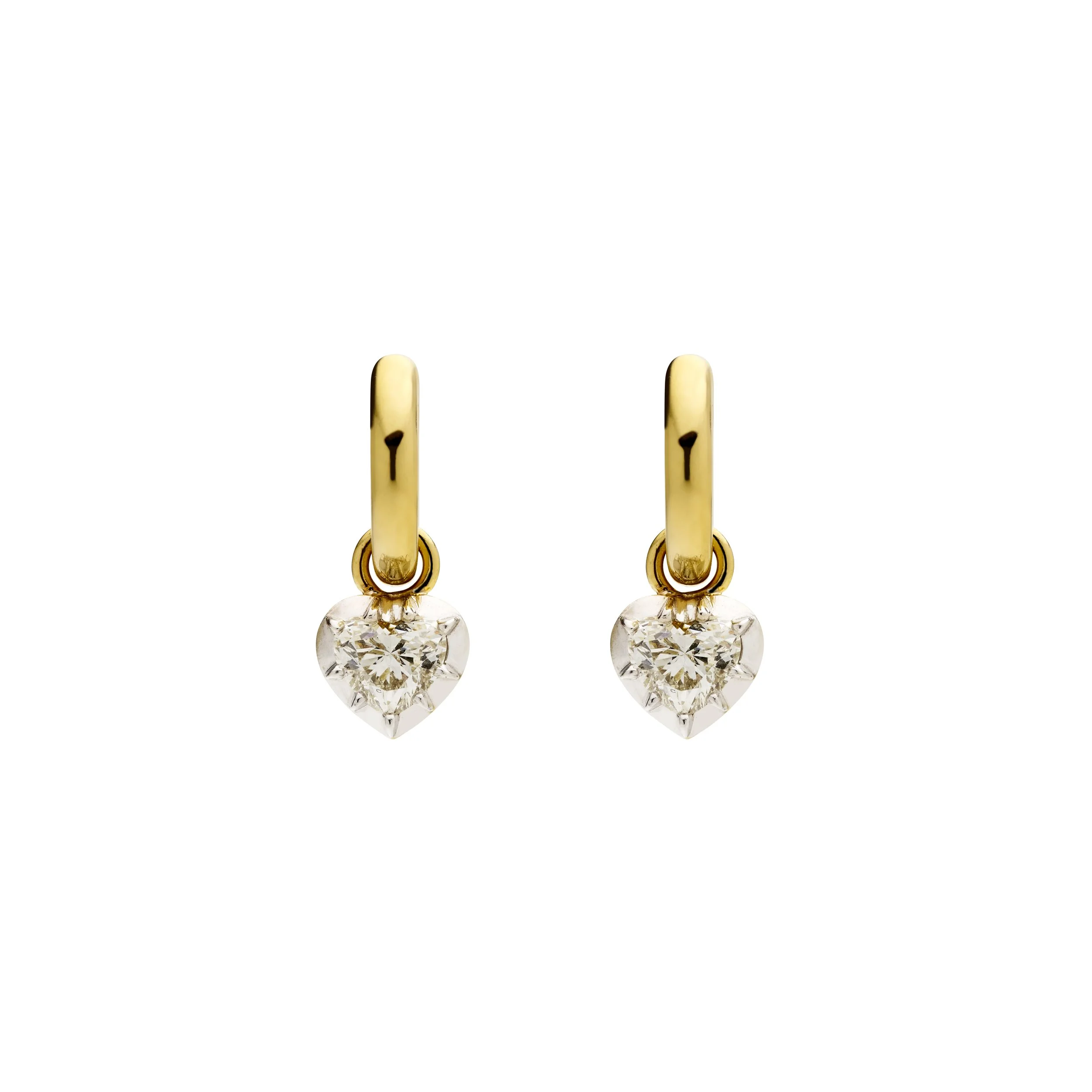 Limited Edition | Heart shaped Diamond Cut-down Collet Huggies