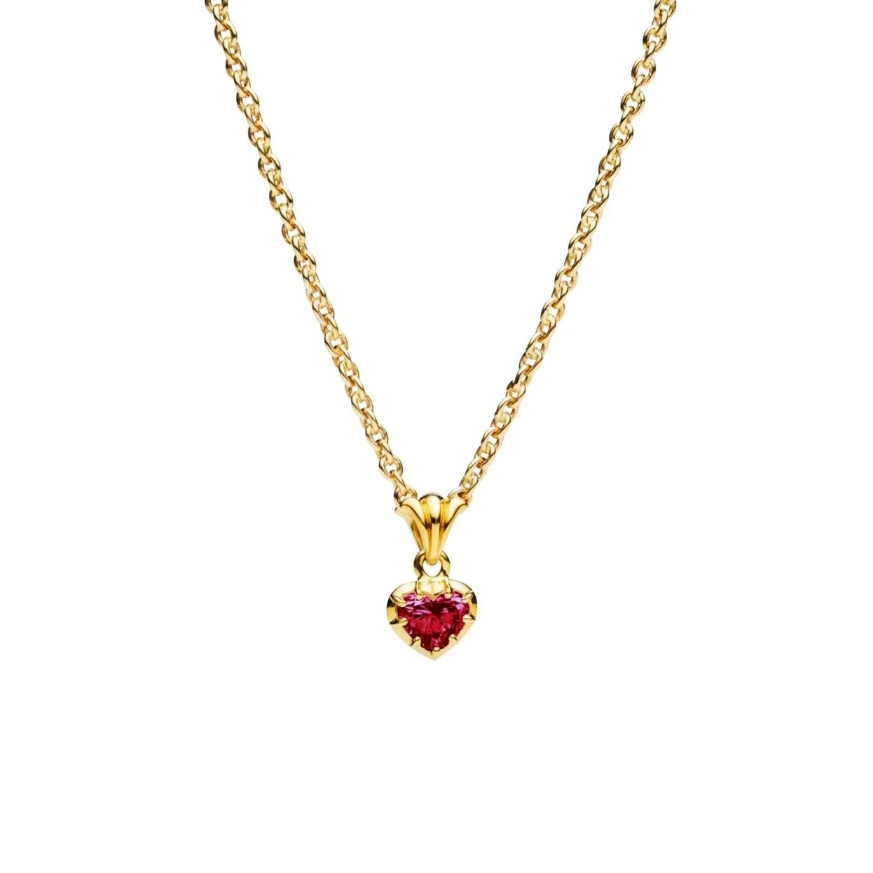 Antica Heart shaped Garnet Fleur de Lis Pendant