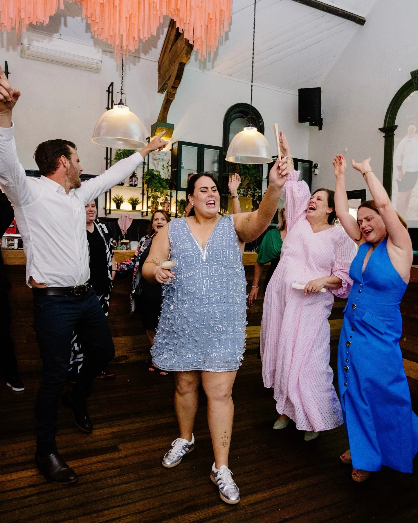 💜Caylie &amp; Bren💜
And then &mdash; party time!!! 🪩 Nothing but love in the air.
.
.
.

Photography &amp; Videography @wildandwoozy 
Celebrant @customcelebrations_by_dee 
Venue @thehallbrunswick 
Flowers @studioalyssum 
Hair &amp; Makeup @anna_ce