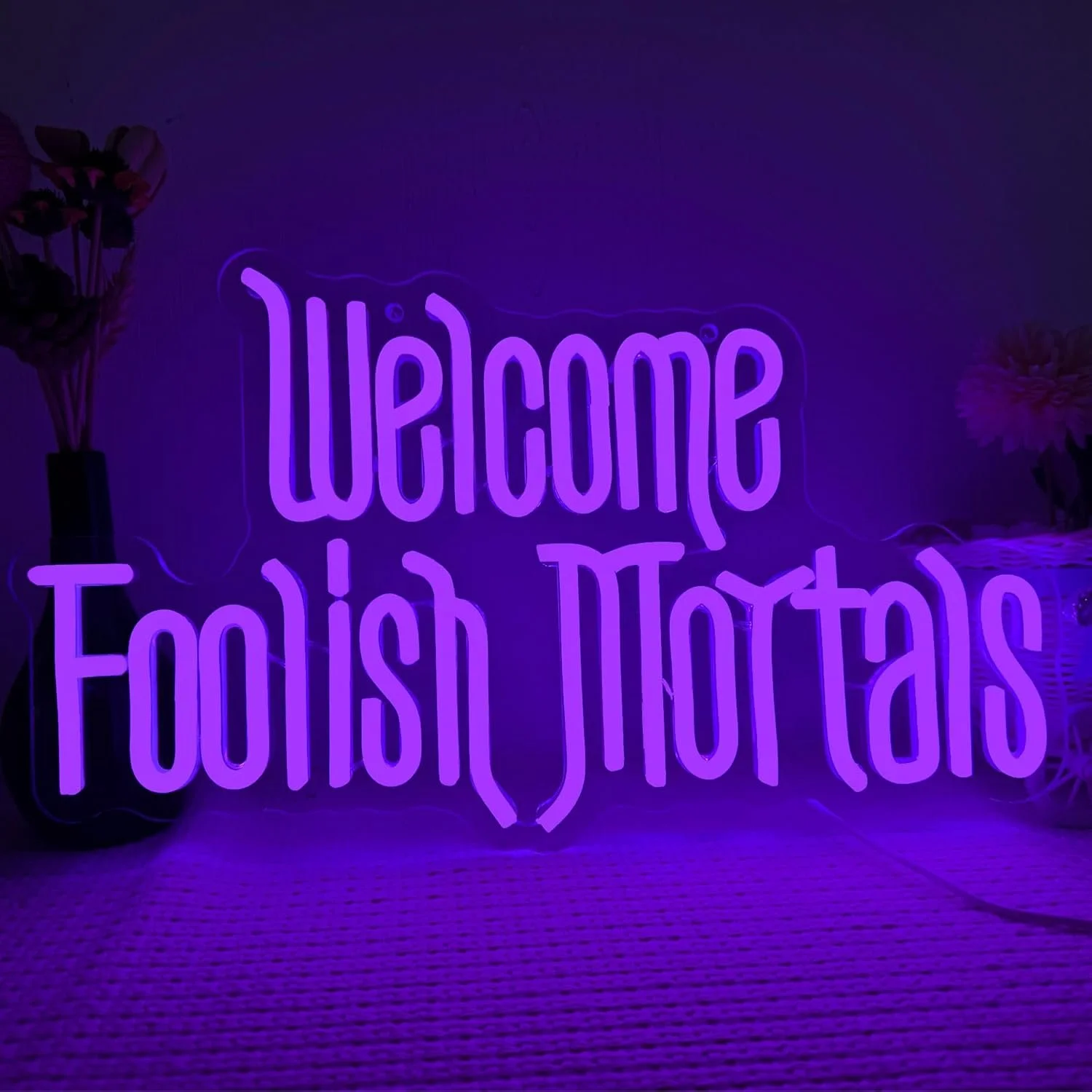 ITEM: 749

Neon Sign. 
Welcome Foolish Mortals

Add to any backdrop or Candy Cart Design. 