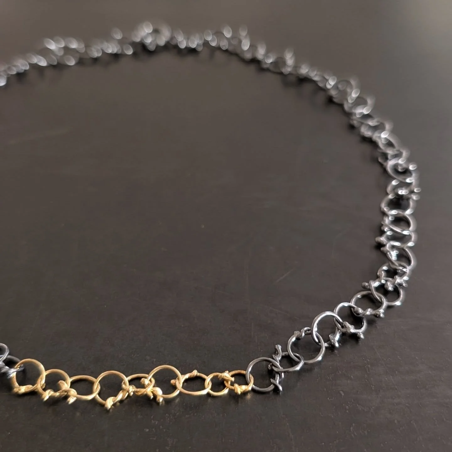 Knotted necklace made with sterling silver and yellow gold 750 with matching bracelet. I love the contrast of colors!
*
For inquiries and further details, DM or click the link in bio. Or come to find our jewellery @whatifberlin. Tuesday - Friday 15:3