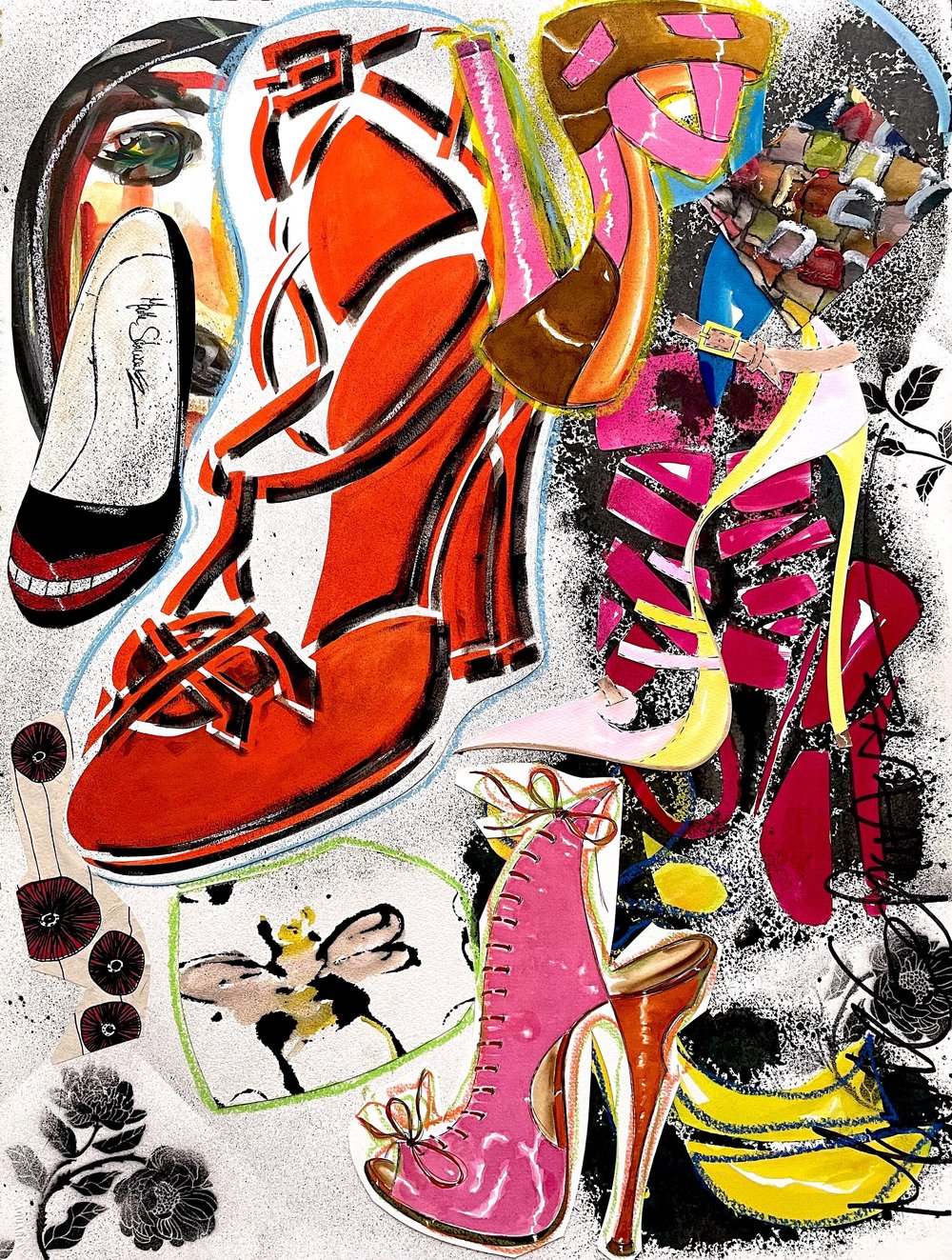 PAINT IT BLACK — High Heeled Art - Shoe Pop Art Paintings and Shoe Design