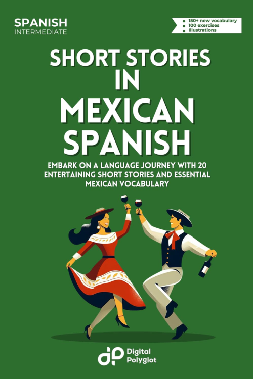 Green book cover for Short Stories in Mexican Spanish