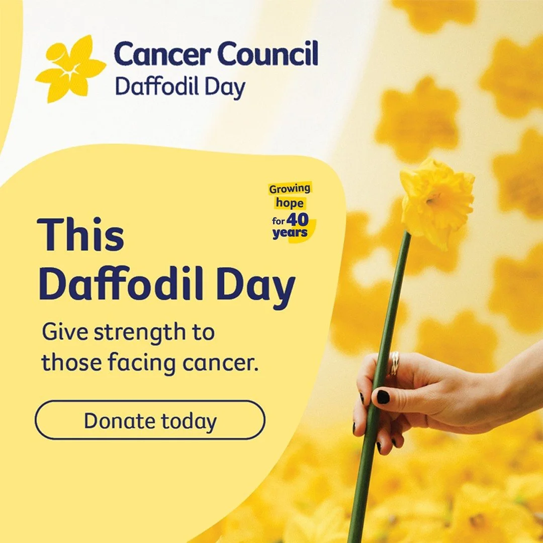 👥 Although 1 in 2 people will be diagnosed with cancer by the age of 85 the good news is survival rates are improving over time. However much more research is needed to help people affected by cancer. 

🌼 Daffodil Day is the day when Australians fr
