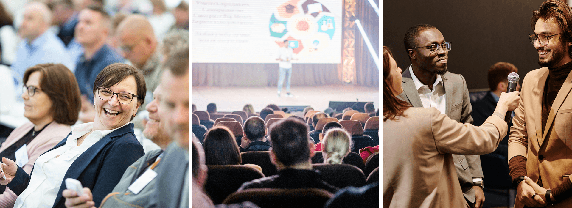 Audience reactions, keynote coverage and on-site interview footage captured for future event promotion