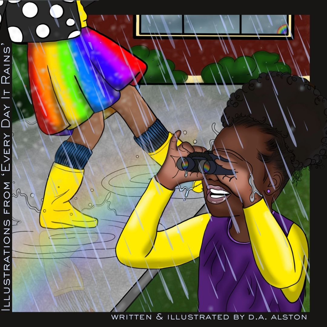 🌧️☔ Growing up in Waterbay may seem like a wet and dreary experience to some, but for this little girl, every day is an adventure. She's the kind of kid who never lets a little rain ruin her parade, instead, she embraces it and searches for the silv