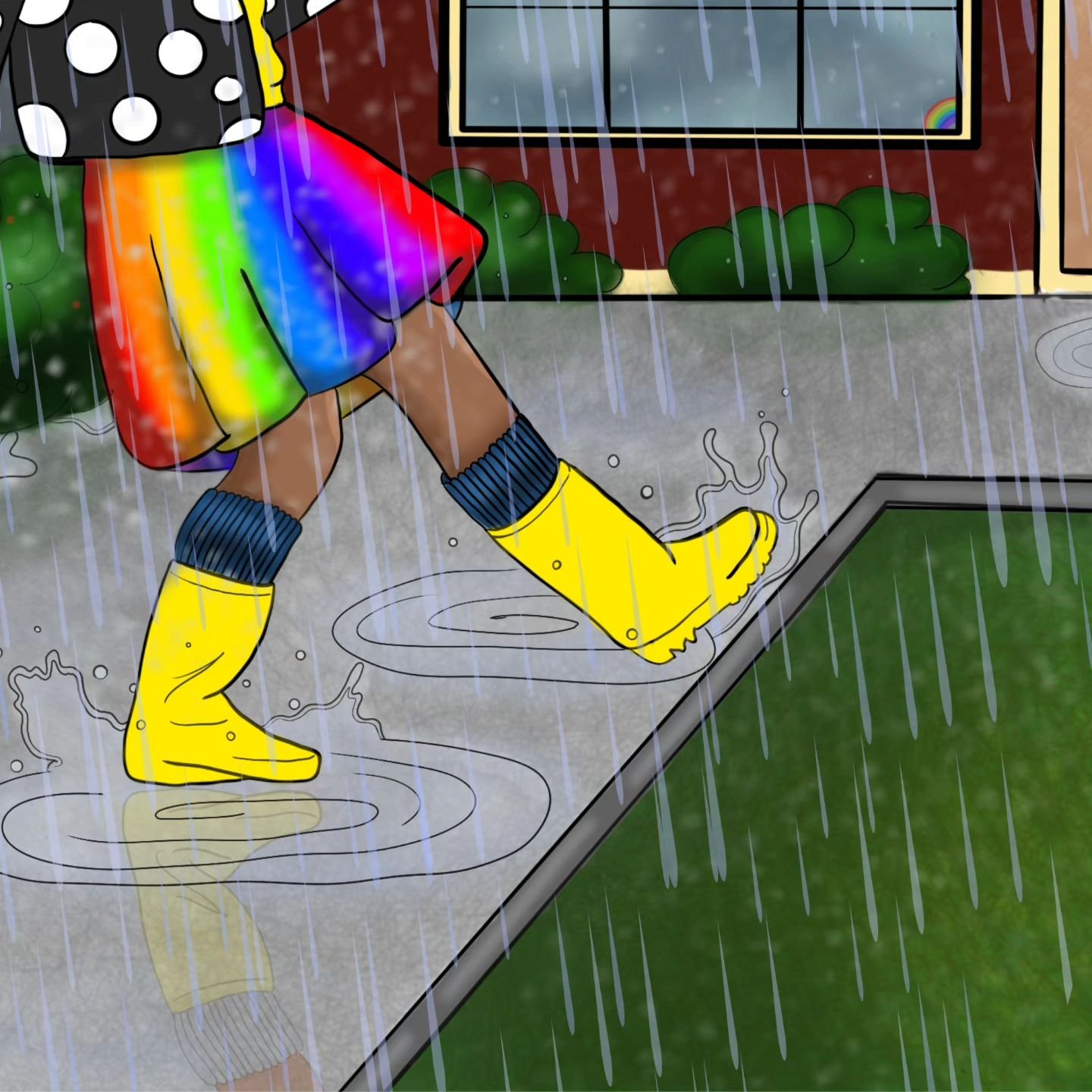Today's weather had me feeling down, but then I thought of my OC Solana and her positive outlook on life. Despite the storms, she always manages to find rainbows and bring light to the world. So, instead of focusing on the rain, I'm going to channel 