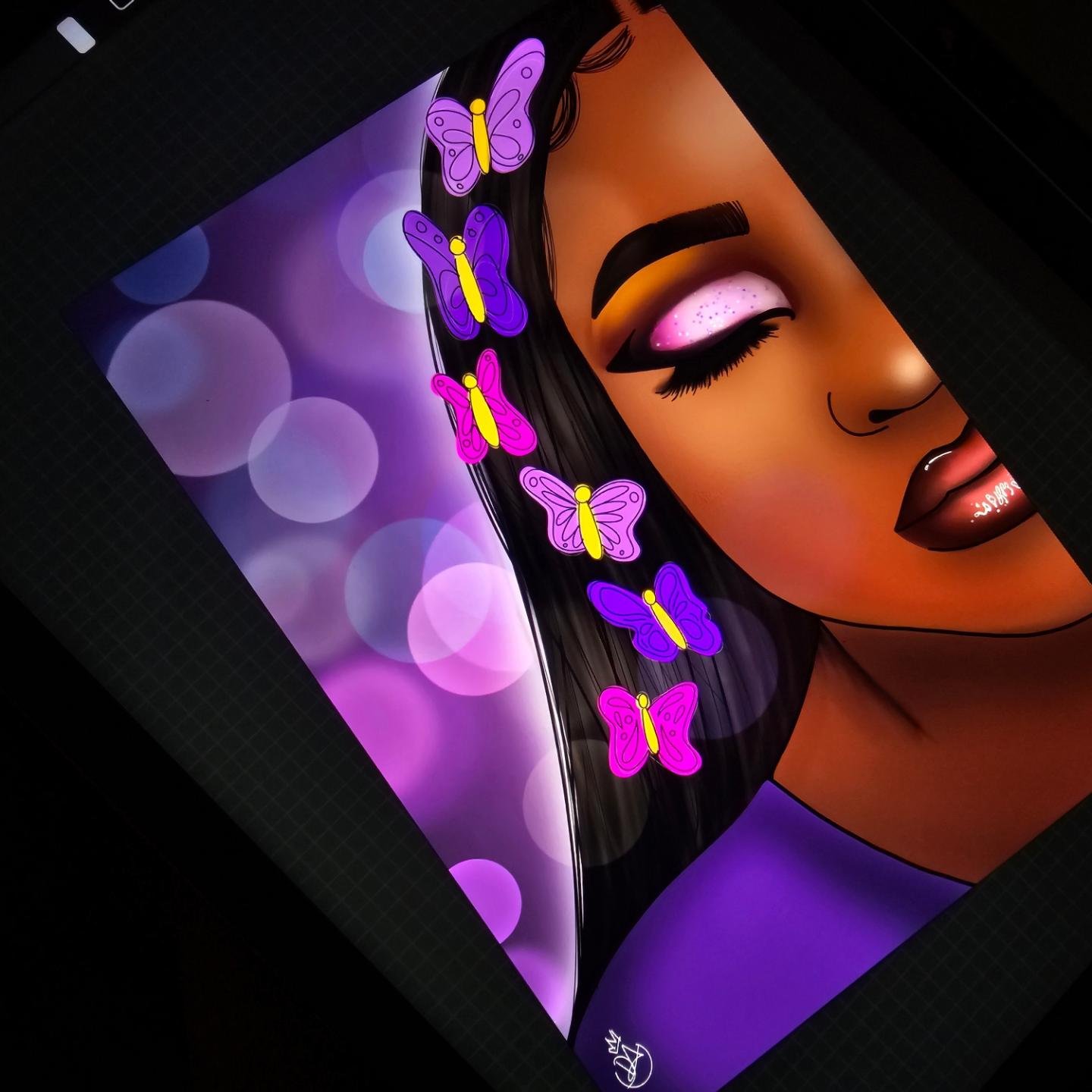 Black women will always be the blueprint. 
I saw @mocajewels makeup look, and I had to recreate it. 

She is absolutely stunning. Check her out. 

I'm so excited to get back into creating. 

#digitalartwork #makeuplooks #blackartist #Procreate #quick