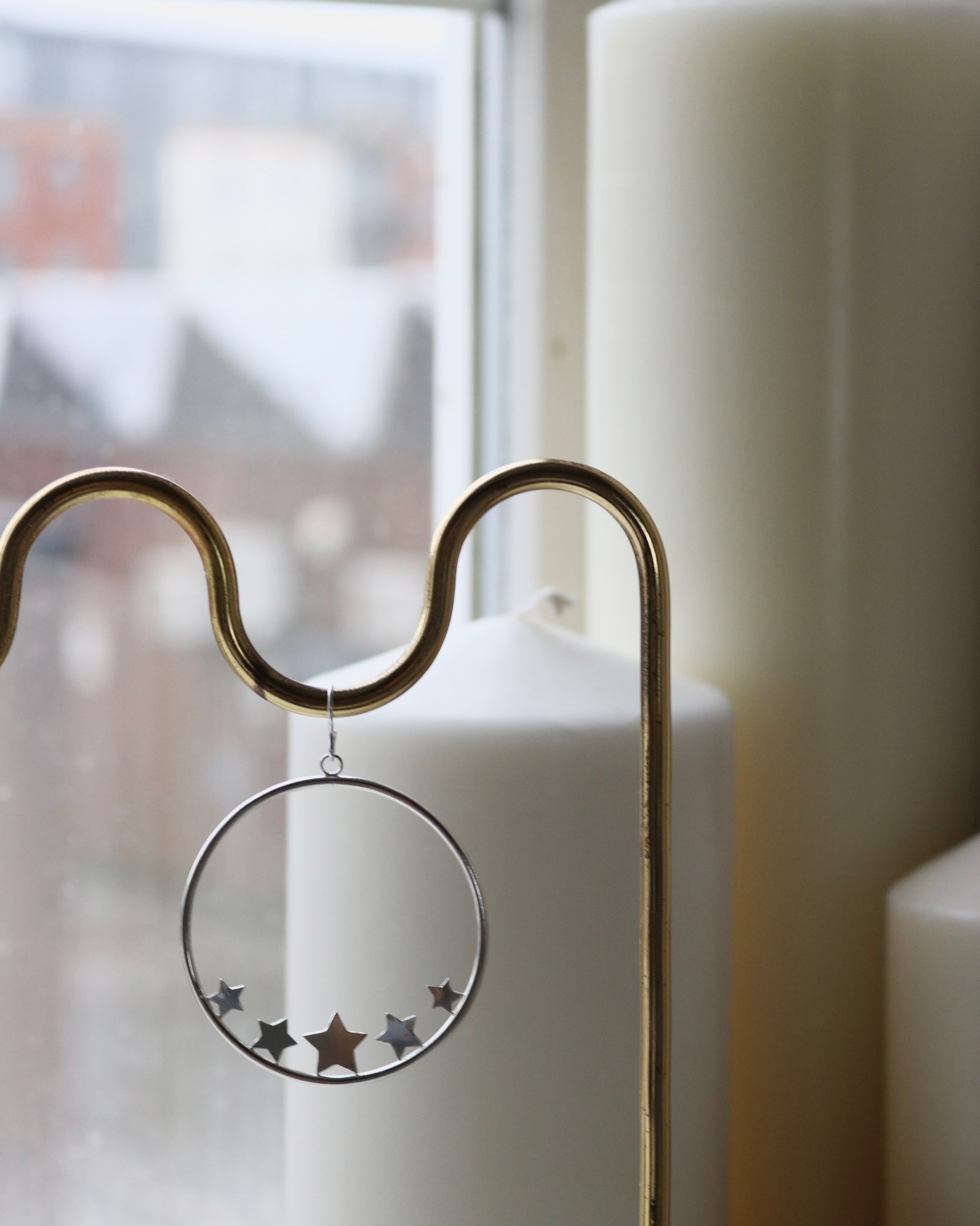 Sterling Silver Star Hoop Earrings