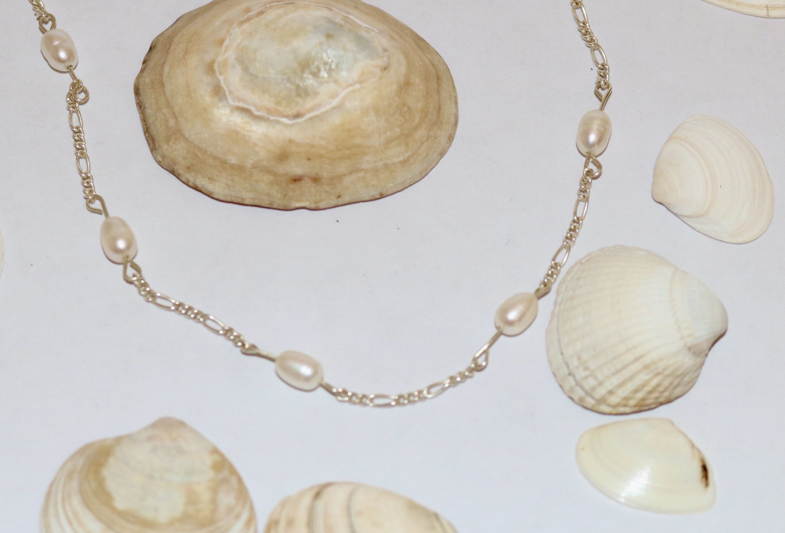 Sterling silver Rice Pearl Necklace