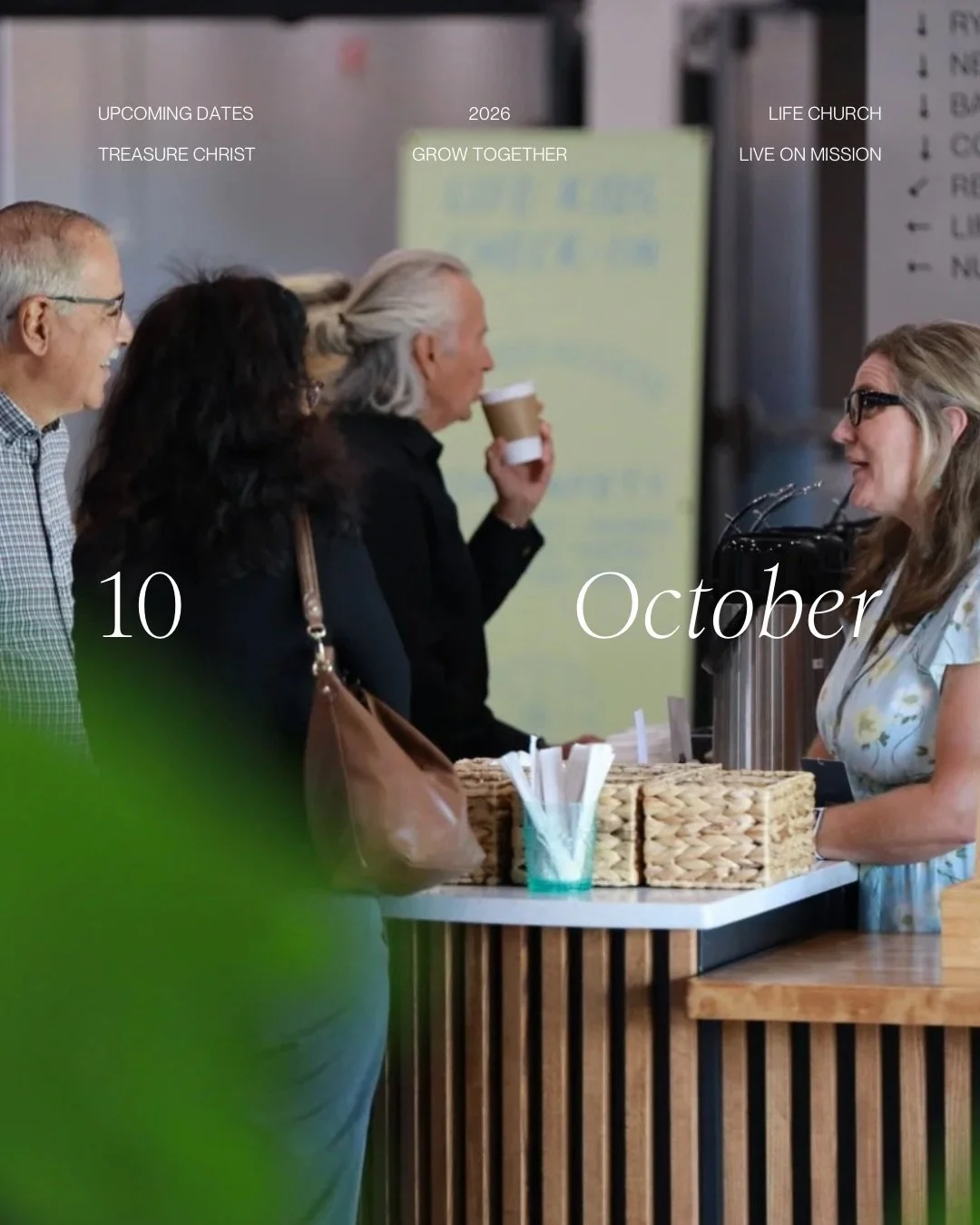 The weeks ahead are filled with opportunities to Treasure Christ, Grow Together, and Live on Mission, here, near, and far. Here are the dates for your October calendar.