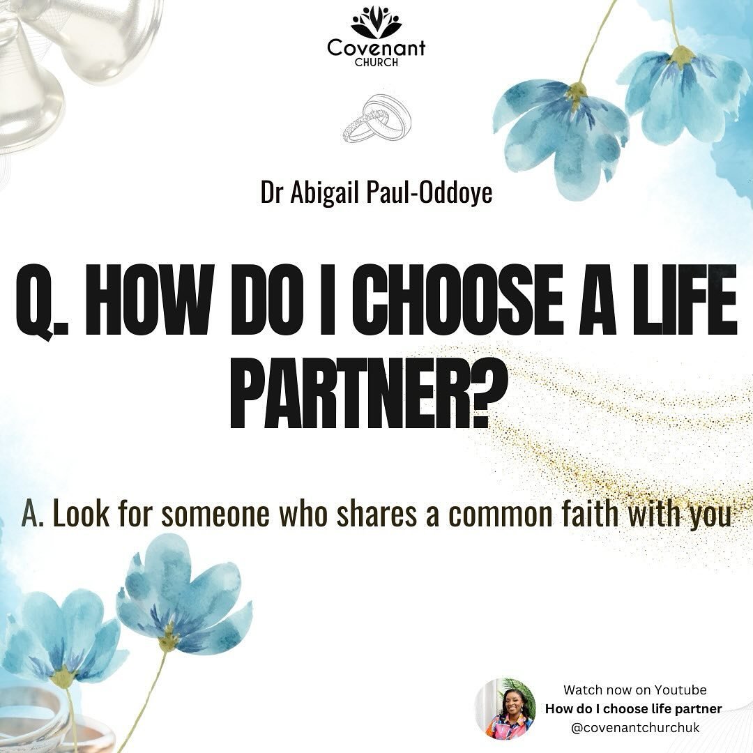 How do I choose a life partner? 🤔 Check out our YouTube channel for more! 
.
#marriage #family #life #relationships #inspiration #relationshipgoals #relationshipquotes #familygoals #church #youtube #uk #sunday #southampton