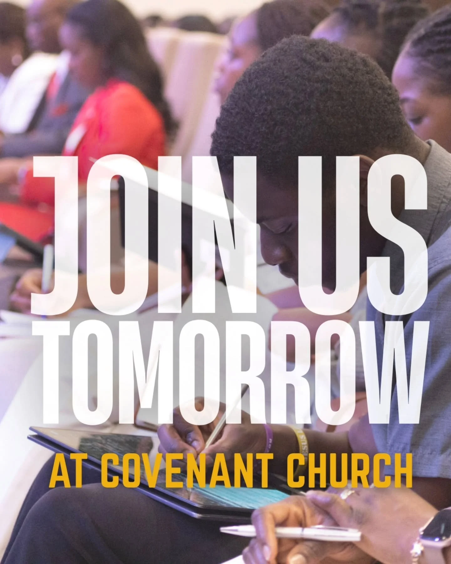 Join us at Covenant Church tomorrow morning for our family worship service at 9.30AM and passion service at 11.30AM. 

God's got a word in store for you. We can't wait to see you! 

#sundaymorning #praise #worship #sundayservice #family #churchflow #