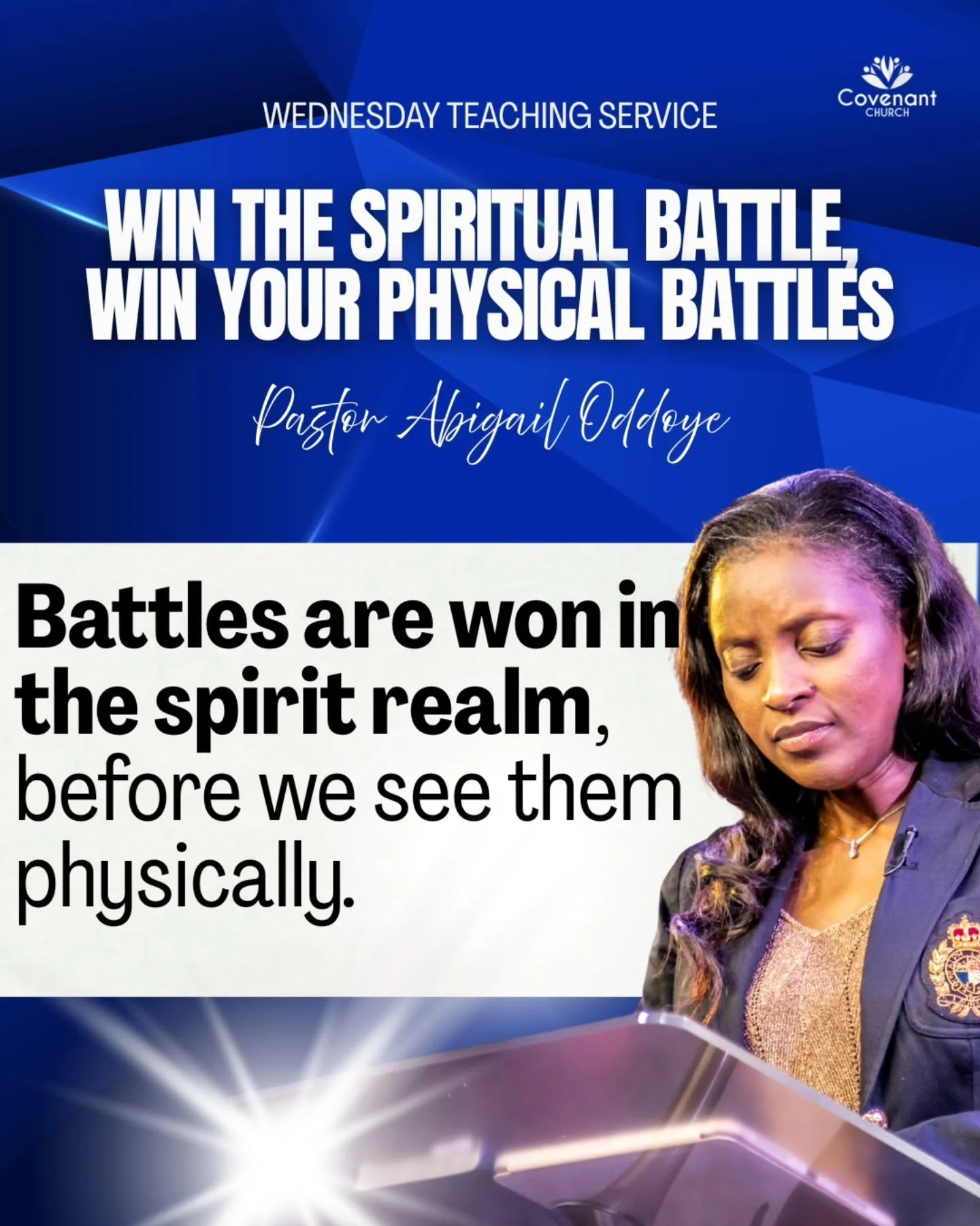 Pastor Abigail brought us a powerful word tonight in teaching service. Battles are won spiritually before we see them physically. 

Now is the time to pray and evangelise to stand strong against the enemy. 

Listen now on YouTube. 

#spiritualwarfare