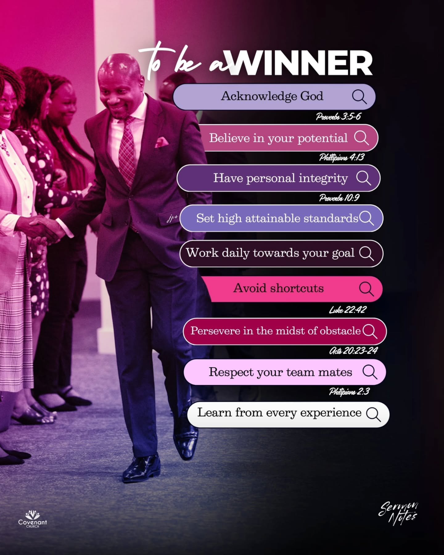 Pastor John Paul continued his series on the attitude of winners 🙌🏾 
He shared some powerful pearls of wisdom for the winner 🏆 

Head over to our YouTube channel to hear the sermon today. 

#sermonnotes #winners #wisdomquotes #sundayservice