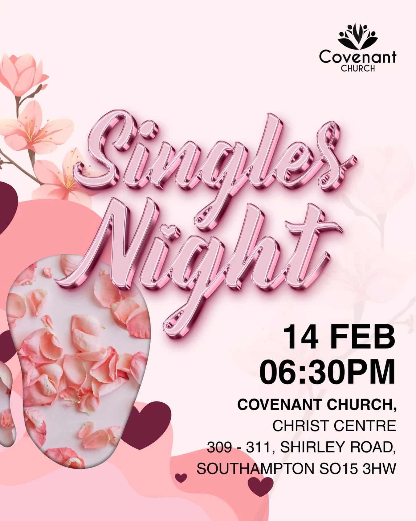 LADIES and GENTLEMEN! If you&rsquo;re single, you are officially invited to this year&rsquo;s Singles Night on Saturday 14th February! 🎉

This promises to be a great night, a chance to dive into the beauty of singlehood, purpose and becoming the bes