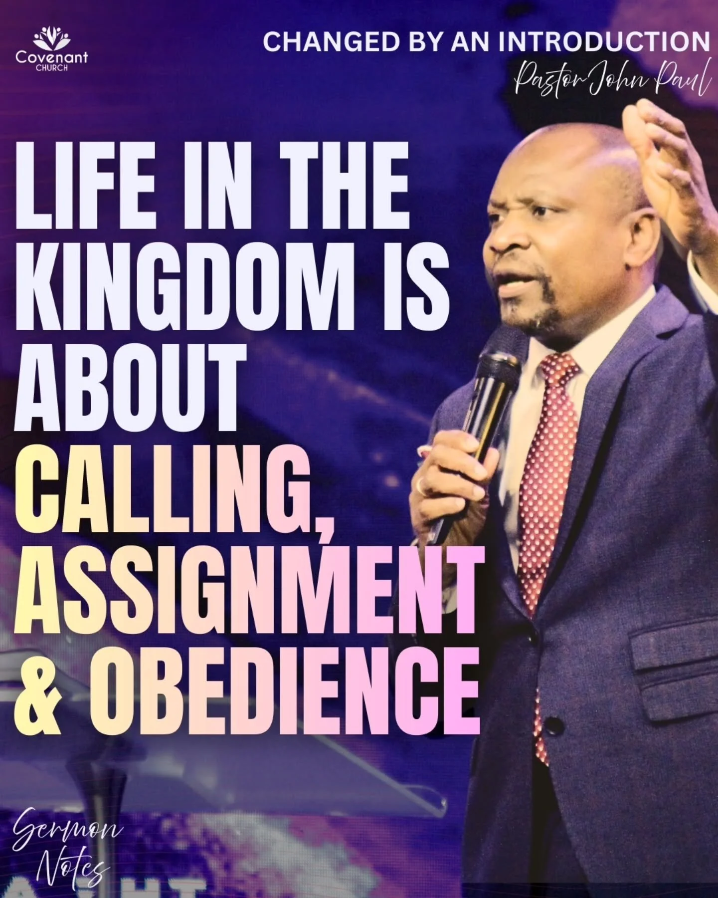 Pastor John Paul preached a powerful word in Passion Service yesterday on changed by an introduction. Full sermon now available on YouTube 
#sermonnotes #passion #teaching