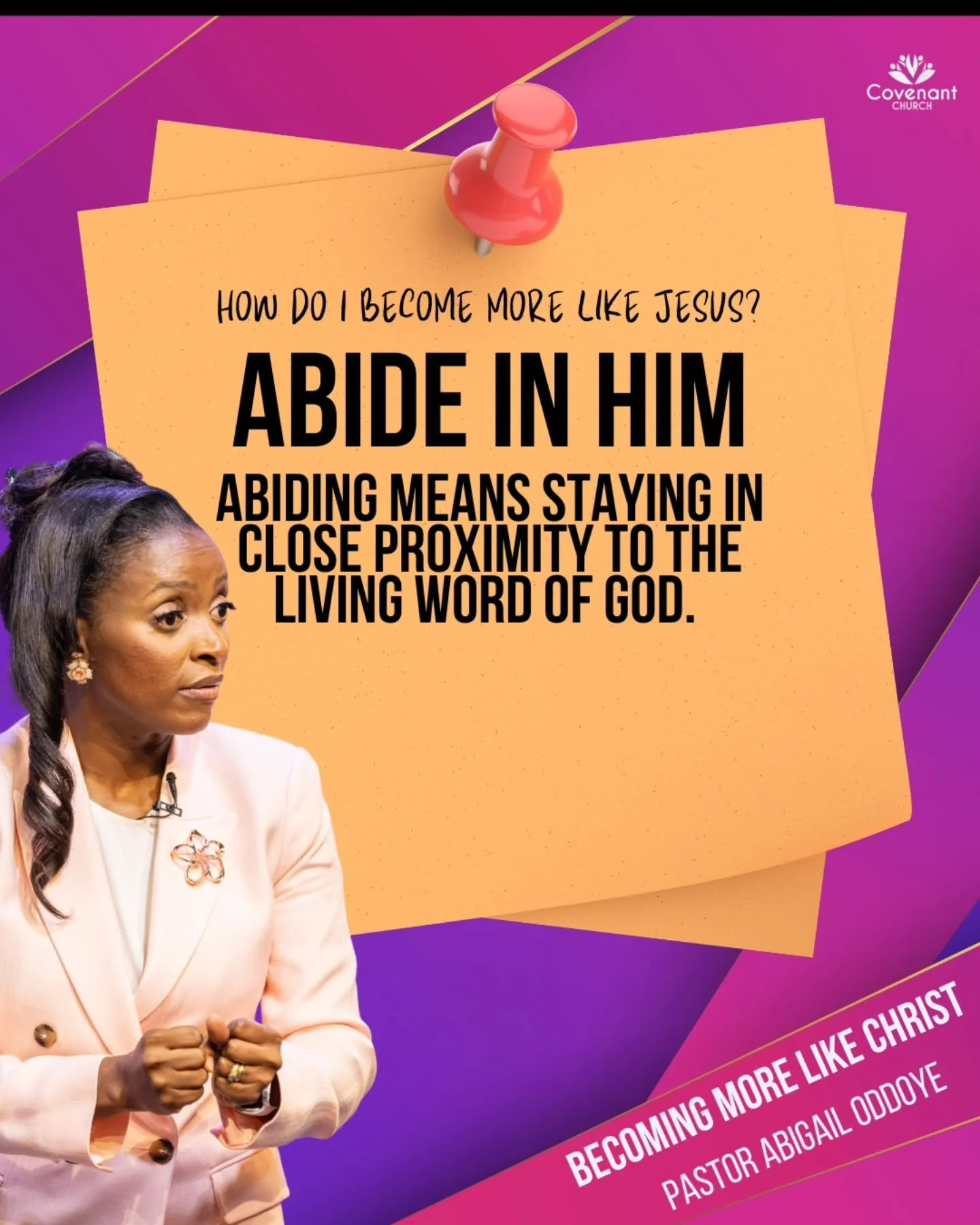 Pastor Abigail taught a powerful word in Sunday's Passion Service about becoming more like Christ. 
You can listen to the full sermon on YouTube now 

#sermonnotes #sundayservice #preaching #teaching