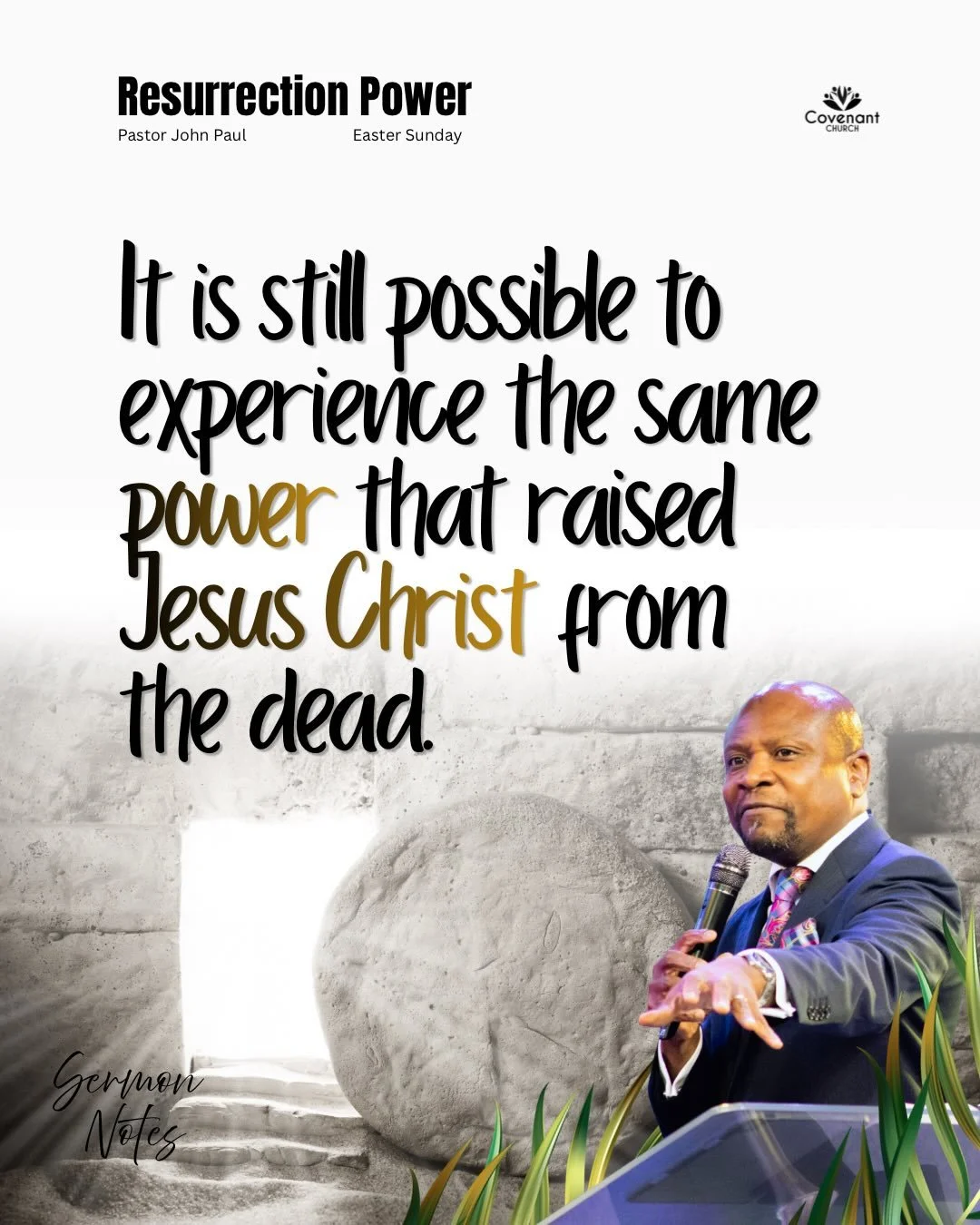 The same power that raised Jesus Christ from the grave is still at work today! Rewatch today&rsquo;s Easter message on YouTube. 🙏 

#eastersunday #covenantchurchuk #southamptonuk