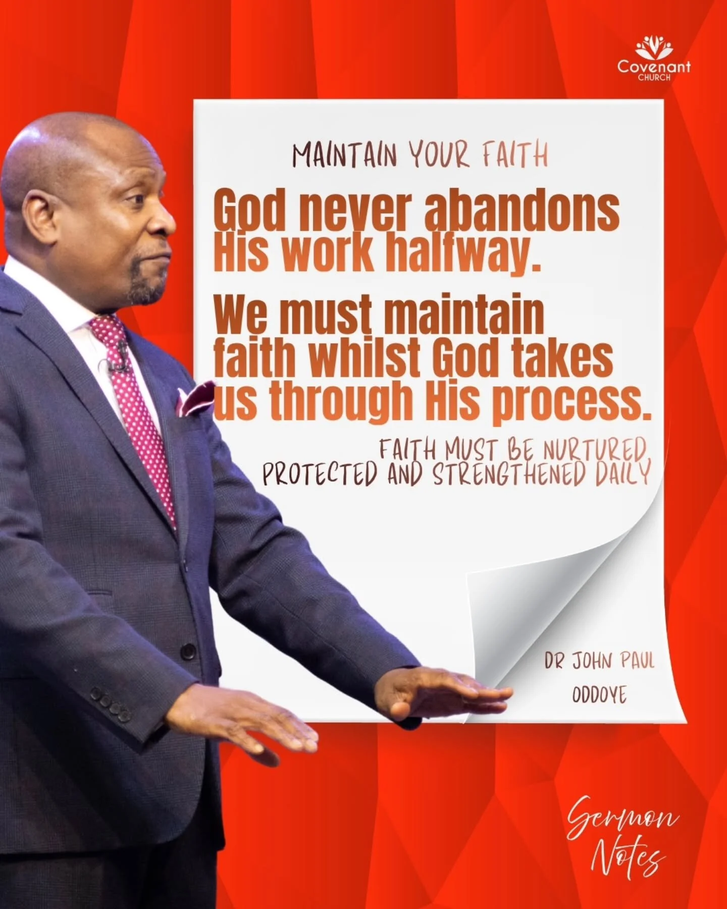 Pastor John Paul taught a powerful word in yesterday's Passion service titled &lsquo;Maintain Your Faith. 🙏 Full sermon on YouTube now. 

#sermonnotes #preaching #sundayservice