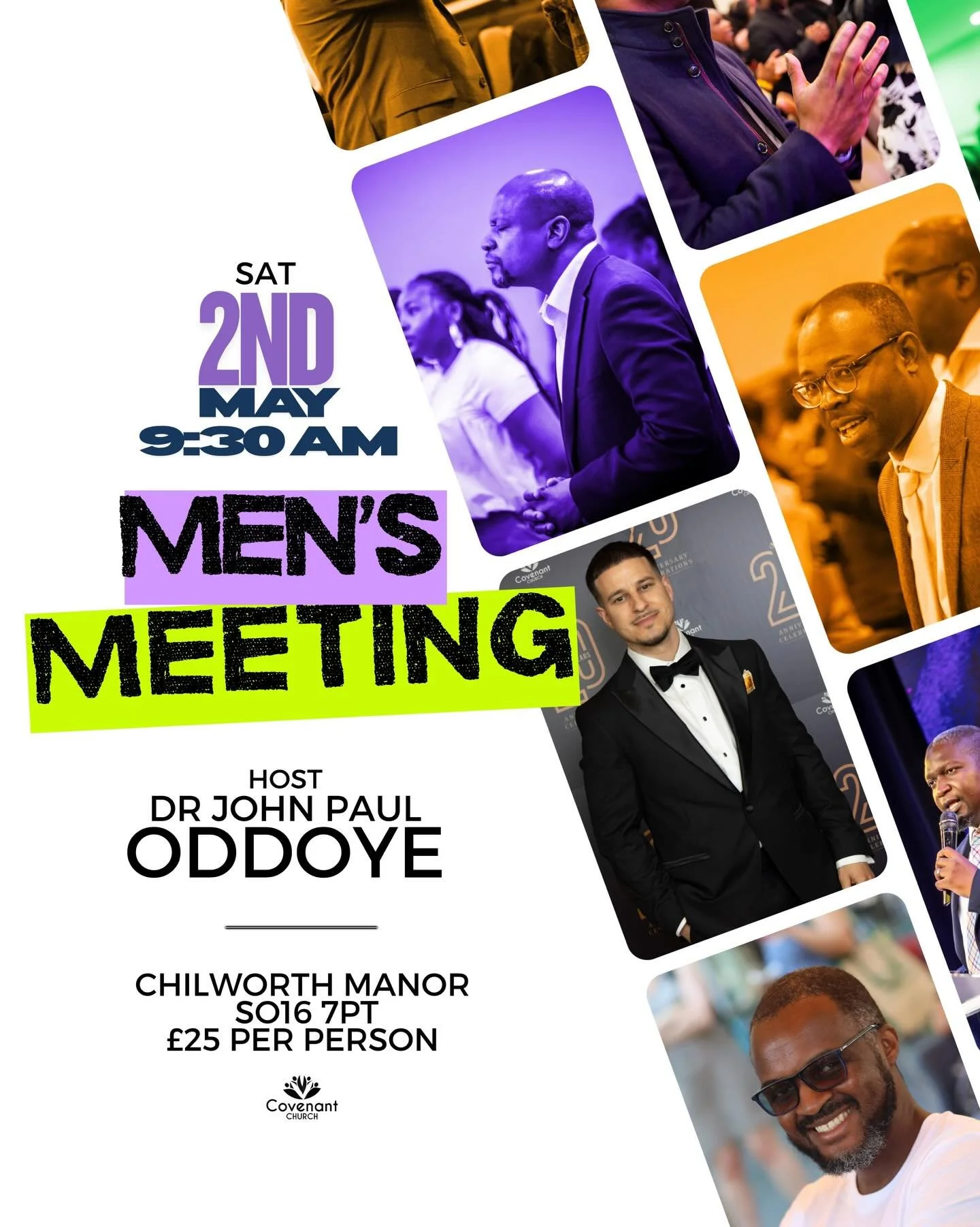 Calling all the men at Covenant Church to a breakfast meeting with Pastor John Paul ☀️ 

📍 Chilworth Manor Hotel, Southampton, UK
⏰ 10:00 AM 
🎫 &pound;25

#mensmeeting #godlymen #family #southamptonuk