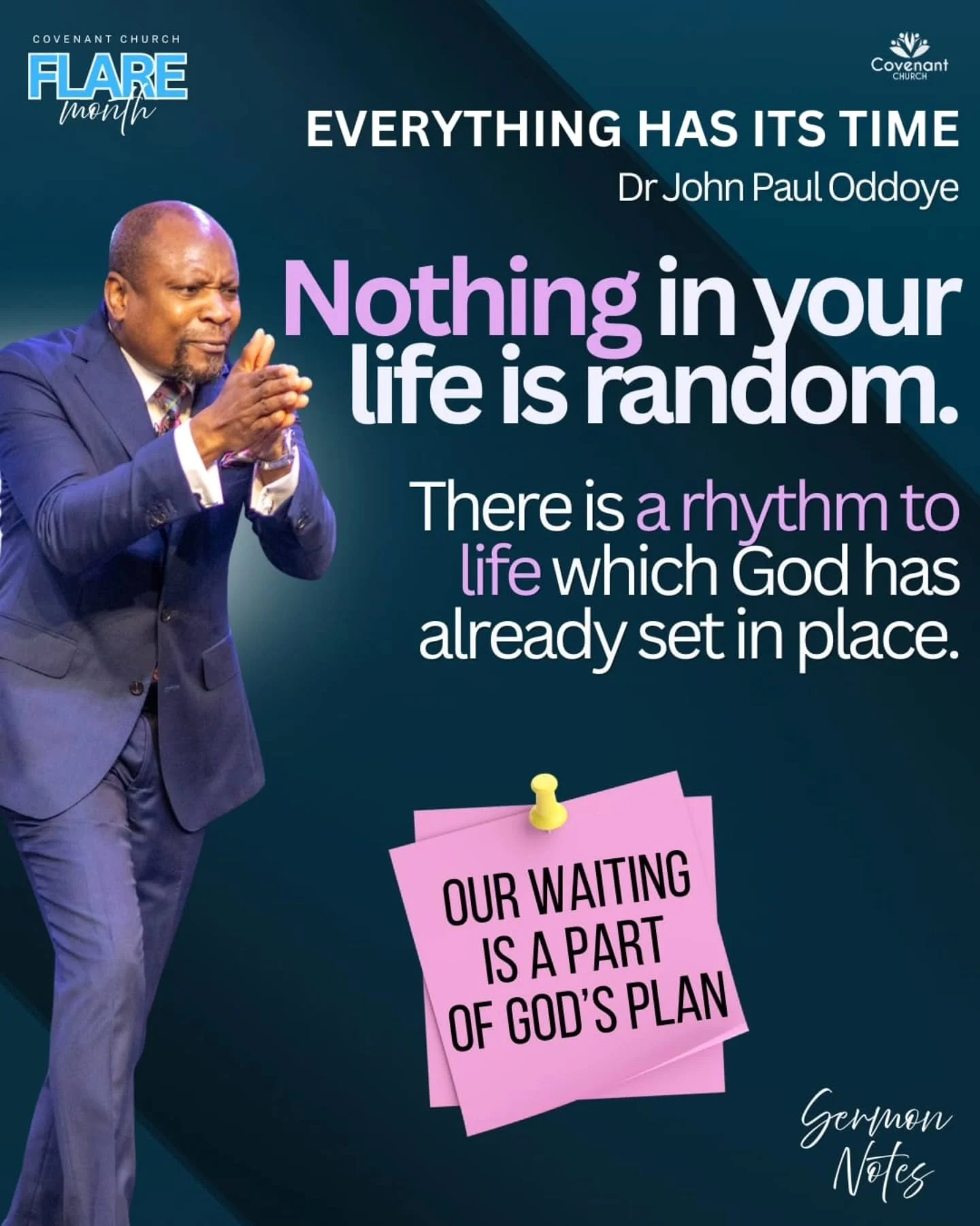 In yesterday's Passion Service, Pastor John Paul taught a powerful word titled everything has its time!! What a word in second service to kick off FLARE Month!!

#sermonnotes #churchflow #passion #covenantchurch
