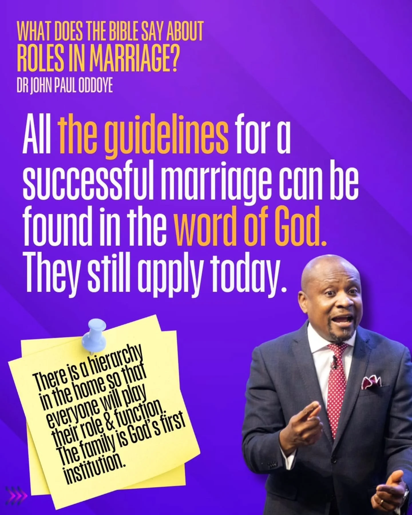 What does God say about roles in marriage? 
This was a fantastic message 👏🏾 
Watch now on YouTube 

#teachingservice #sermonnotes #familyroles