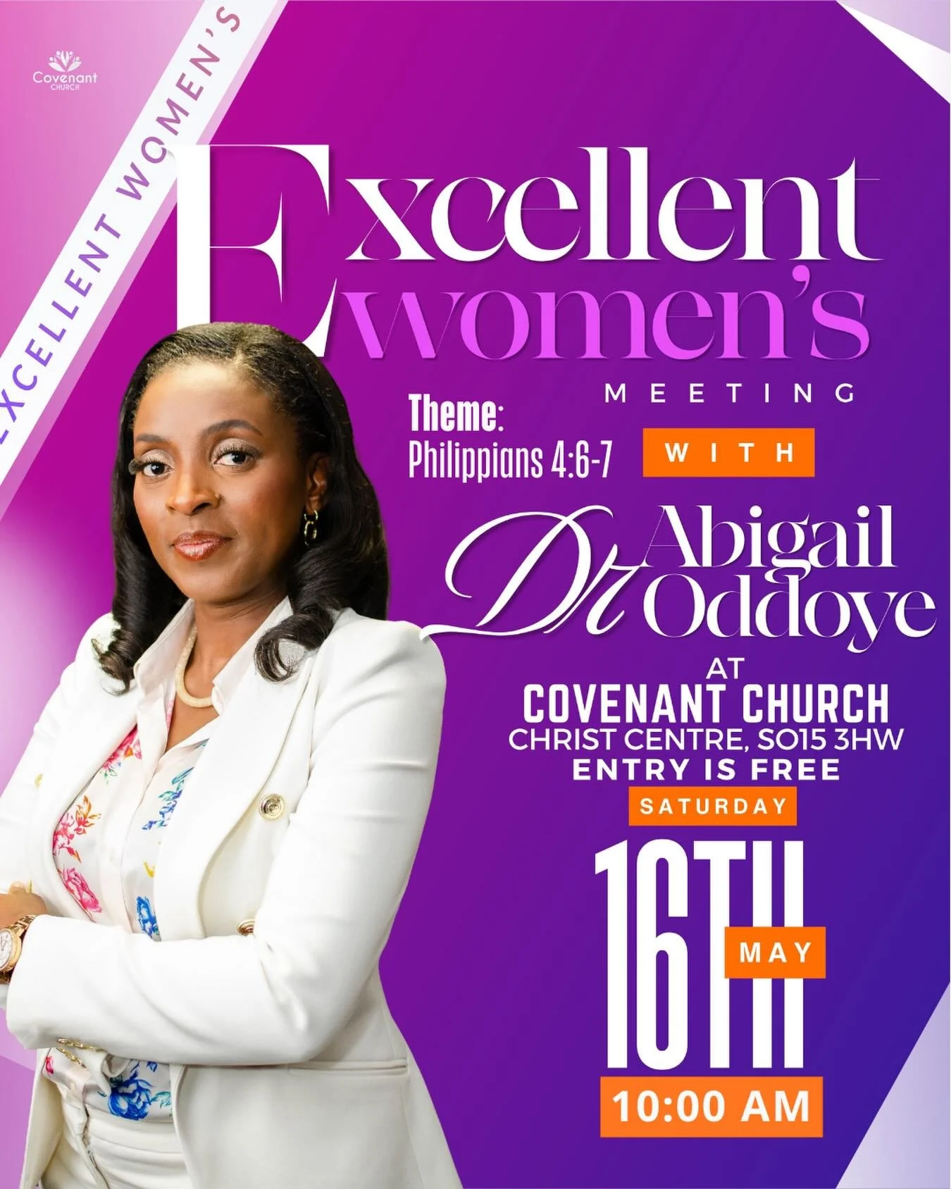 Excellent women, you don&rsquo;t want to miss this! Make the time this weekend. 🙌

#excellentwomen #godlywomen #covenantchurchuk #southamptonuk
