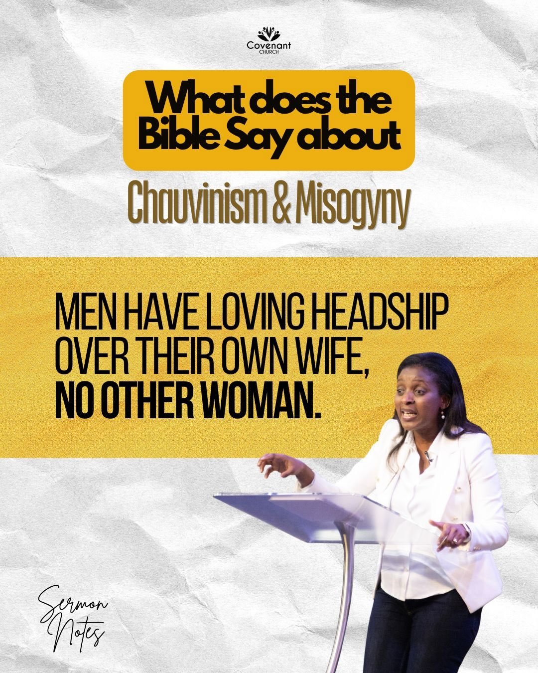 We finish the series on &lsquo;What Does the Bible Say?&rsquo; with a powerful word from Pastor Abigail about God&rsquo;s view of Chauvinism and Misogyny. Rewatch now on YouTube. 👍

#christianhome #christianfamily #youtube #relationship #covenantchu