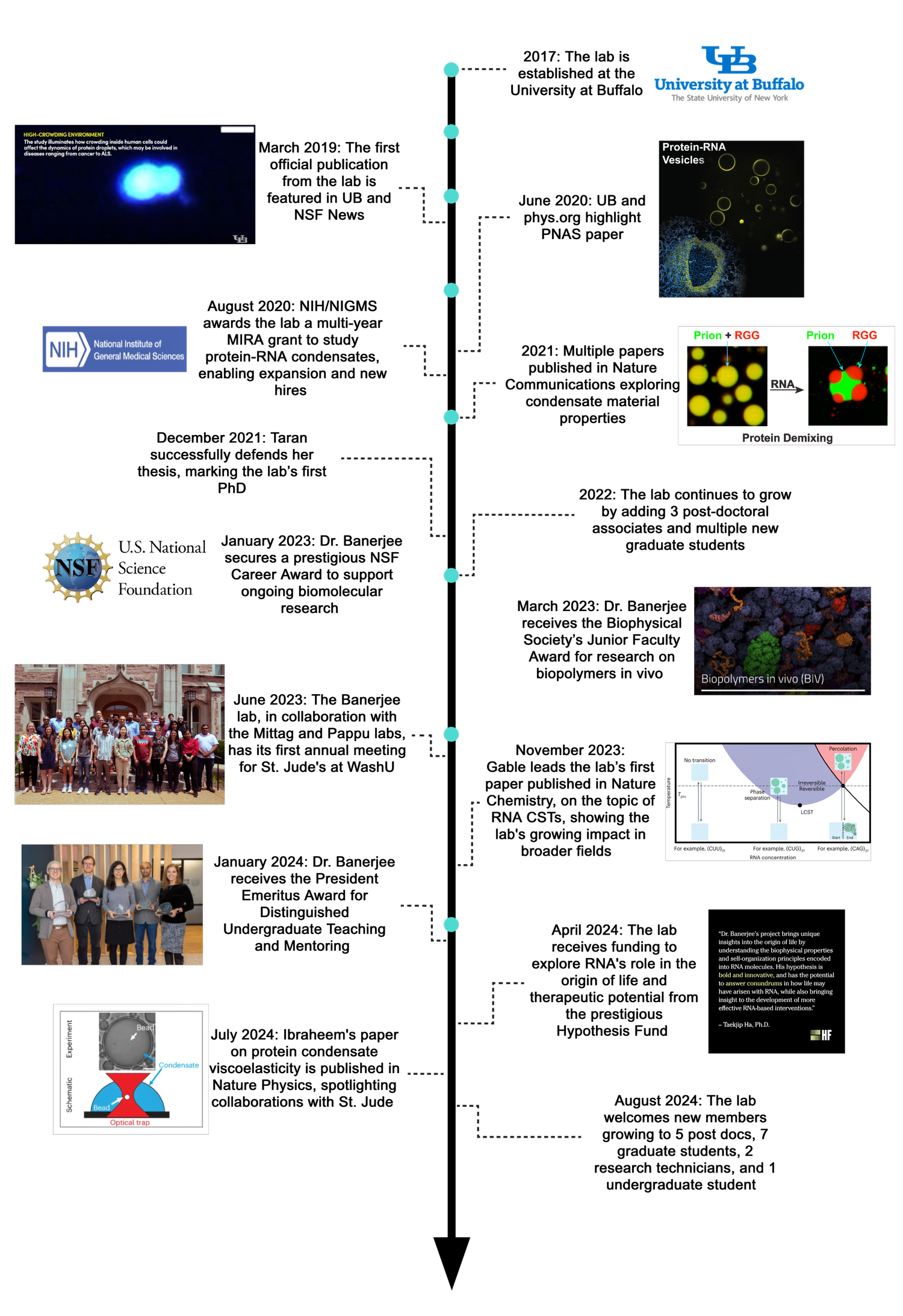Lab Development Timeline Condensate Biophysics Lab