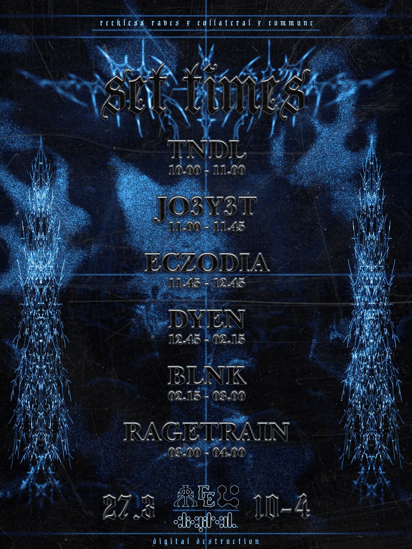 𝗗𝗜𝗚𝗜𝗧𝗔𝗟 𝗗𝗘𝗦𝗧𝗥𝗨𝗖𝗧𝗜𝗢𝗡 - 𝗦𝗘𝗧 𝗧𝗜𝗠𝗘𝗦 &amp; 𝗜𝗠𝗣𝗢𝗥𝗧𝗔𝗡𝗧 𝗜𝗡𝗙𝗢!

We are now counting down the 𝗠𝗜𝗡𝗨𝗧𝗘𝗦 until we takeover digital for a 𝗡𝗜𝗚𝗛𝗧 𝗙𝗜𝗟𝗟𝗘𝗗 𝗪𝗜𝗧𝗛 𝗖𝗢𝗠𝗣𝗟𝗘𝗧𝗘 𝗗𝗘𝗦𝗧𝗥𝗨𝗖𝗧𝗜𝗢𝗡 &amp; w