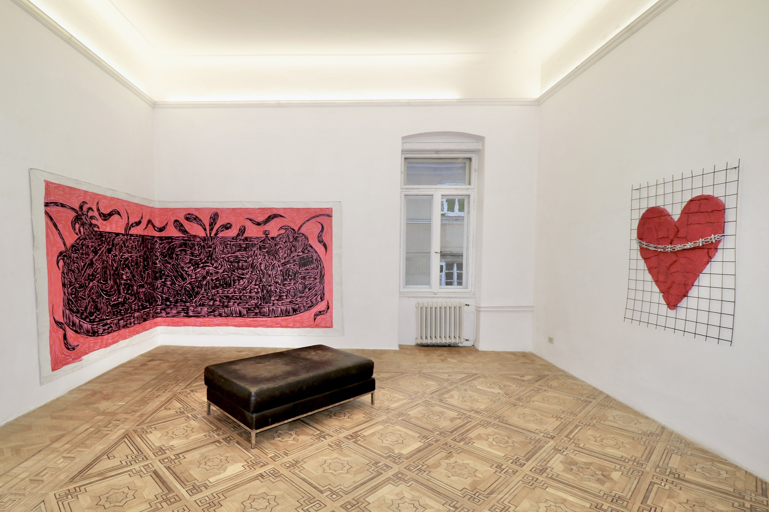 There's a call, third room, exhibition view