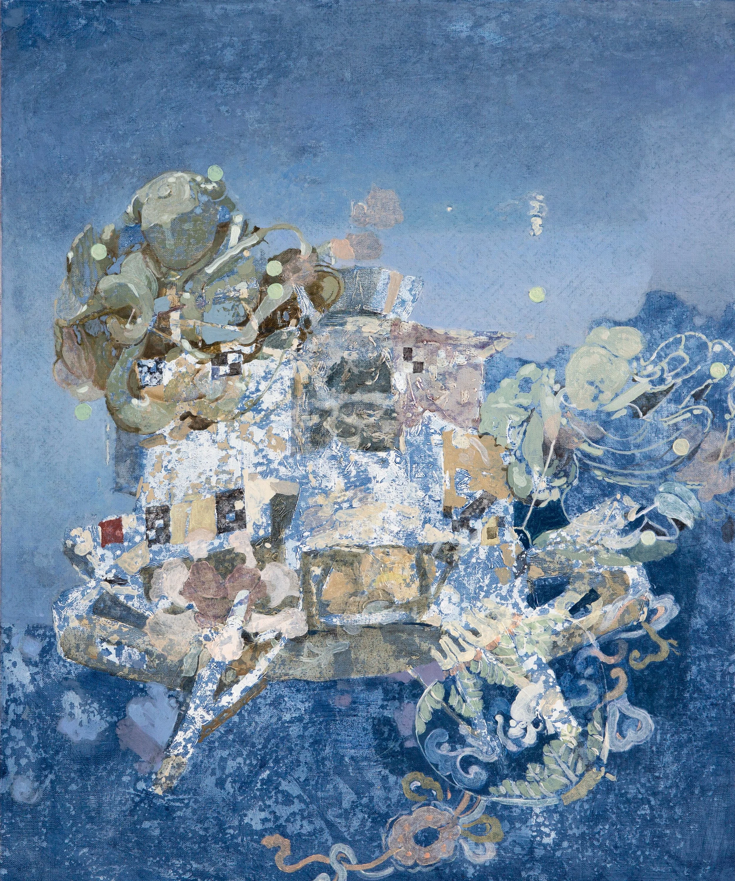 Double heavens #17, 2025, oil and acrylic on linen, 60 x 50 cm