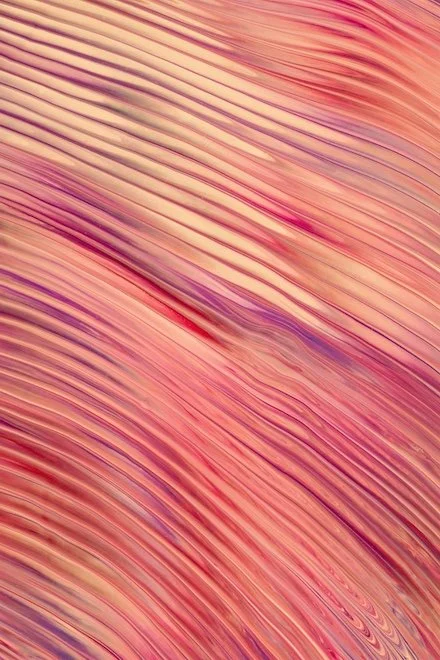 A colorful painting of stripes with colors that naturally flow together.