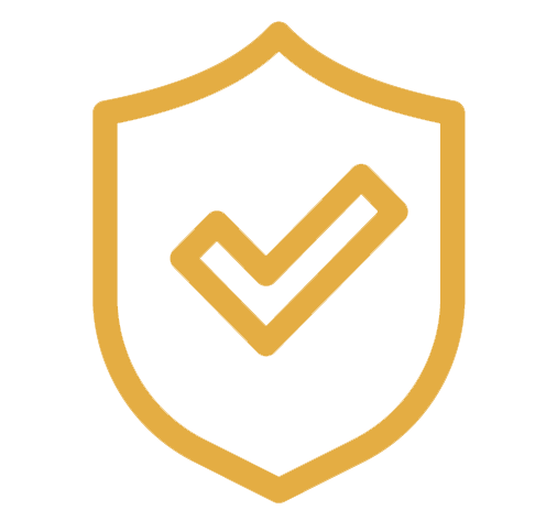 Gold shield with checkmark in the center