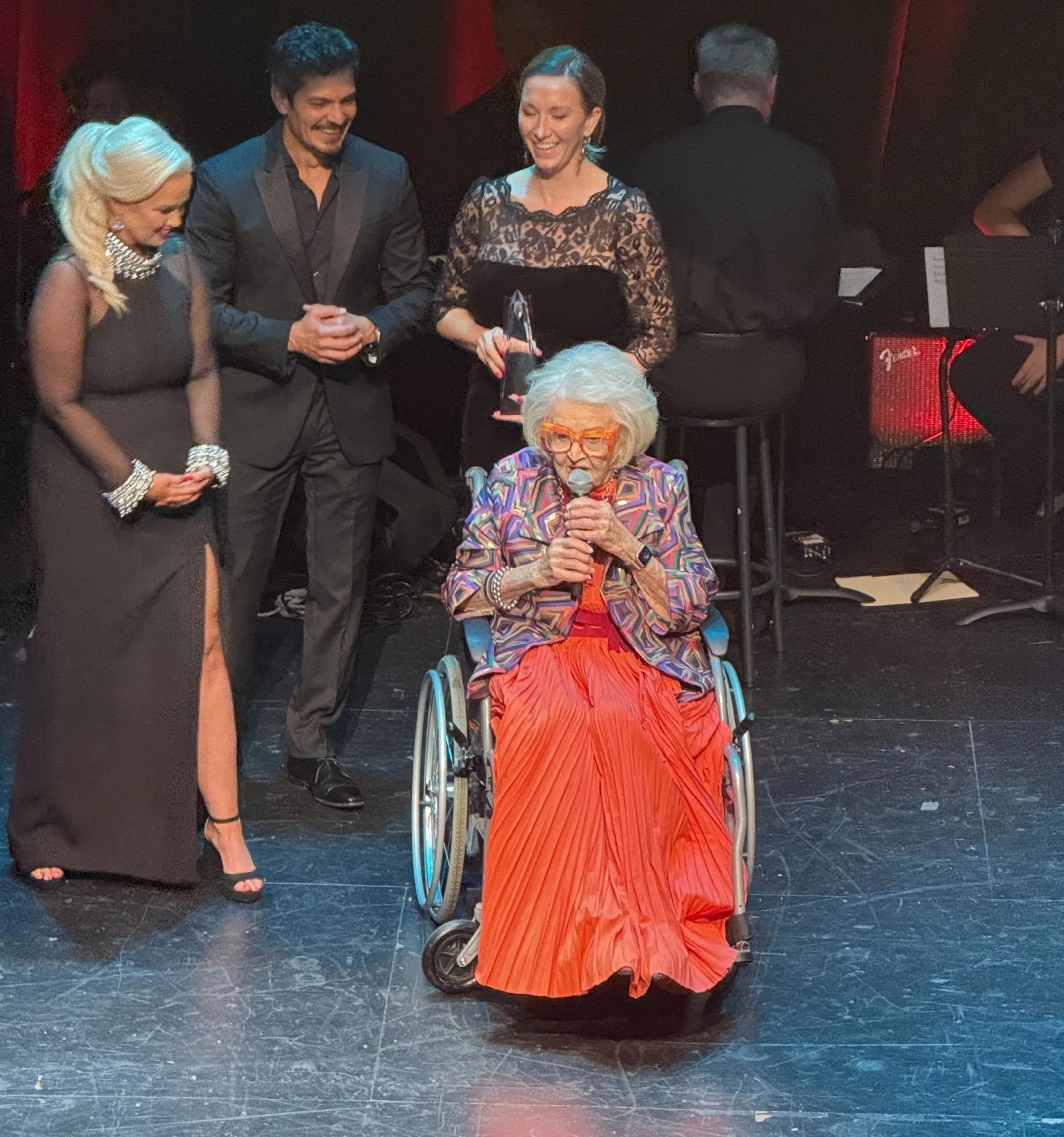 Founder of national culinary company the RK Group, the late Rosemary Kowalksi (bottom center) was in attendance to present an award to Diana Barrios Treviño of Los Barrios